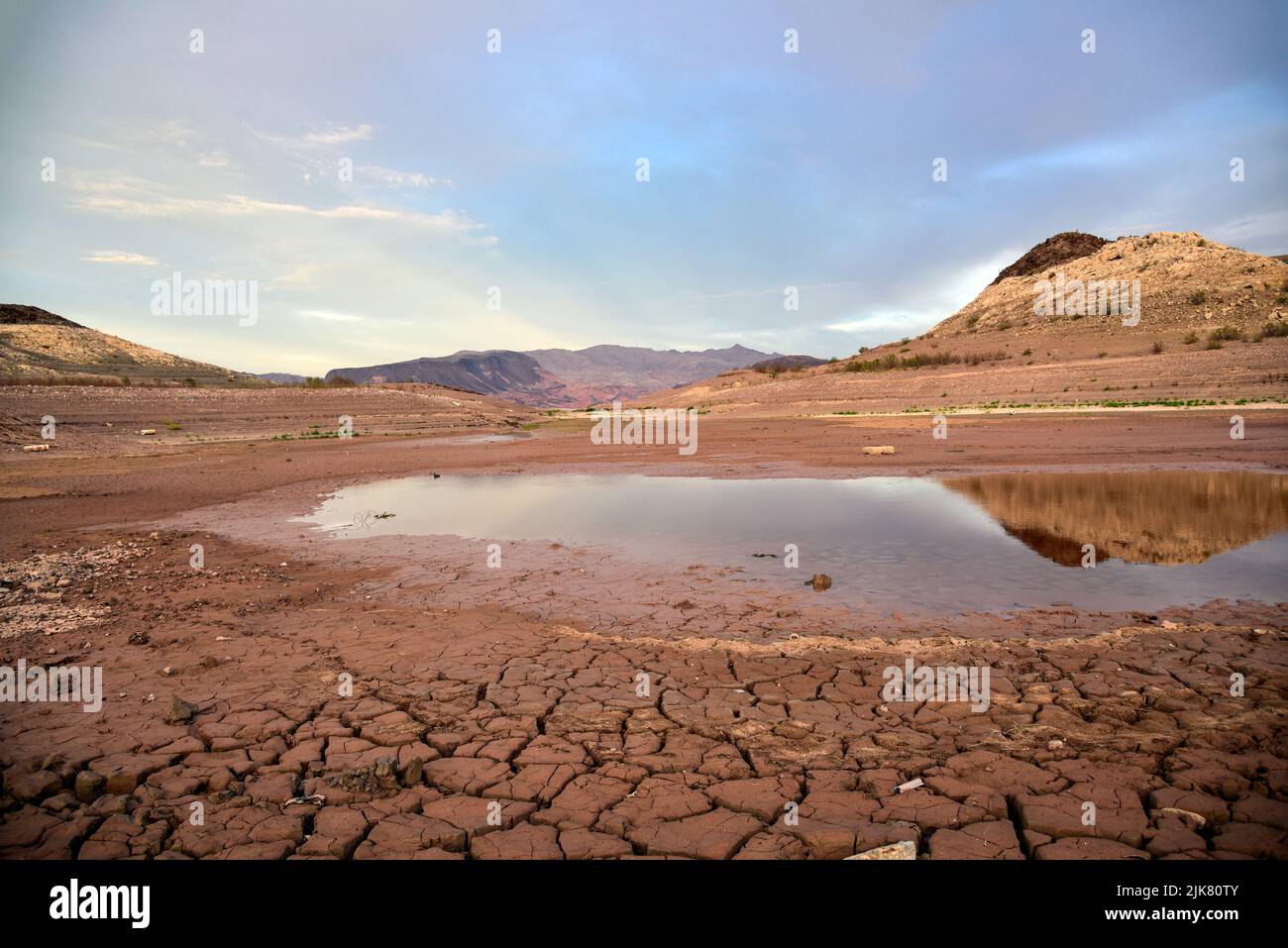 July 30, 2022, Lake Mead, Nevada, Severe Drought Conditions at Boulder Harbor Boat Launch near Las Vegas. Stock Photo