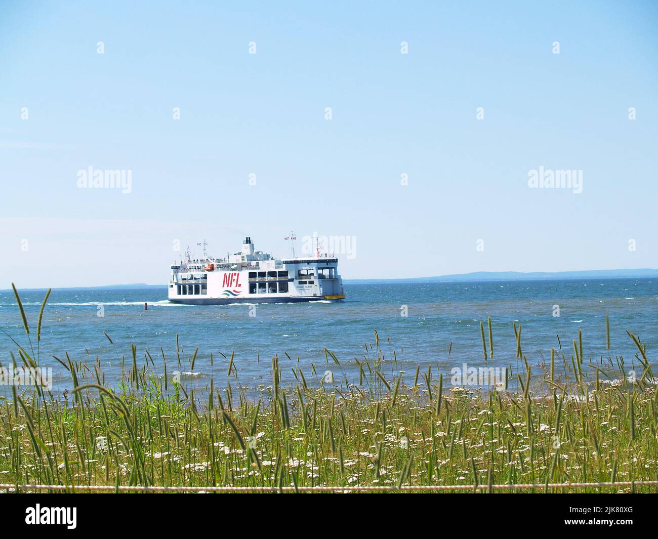 Northumberland Ferry at Wood Islands,PEI Stock Photo