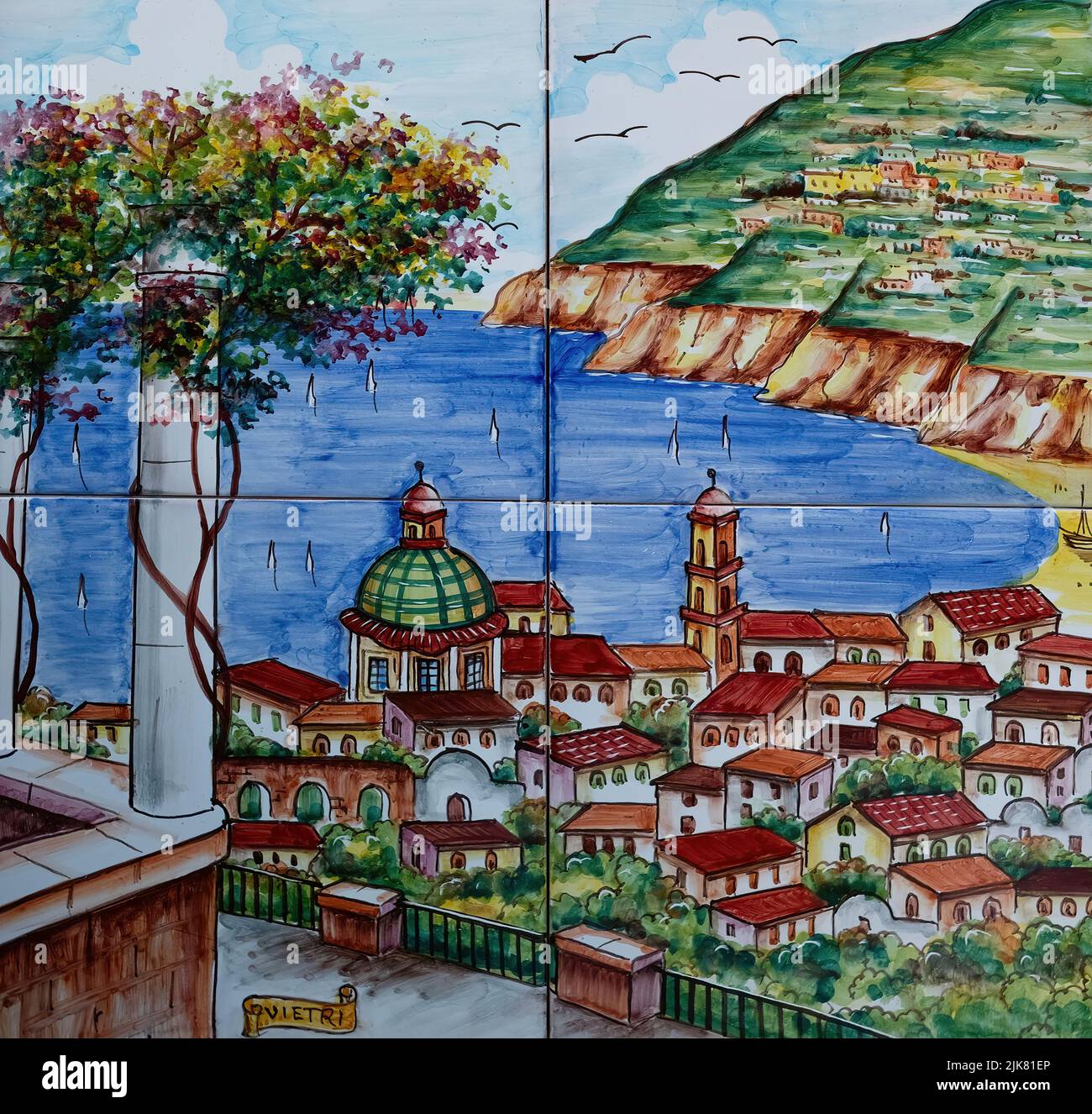 Handpainted ceramic plate from Vietri sul Mare, a town famous for its