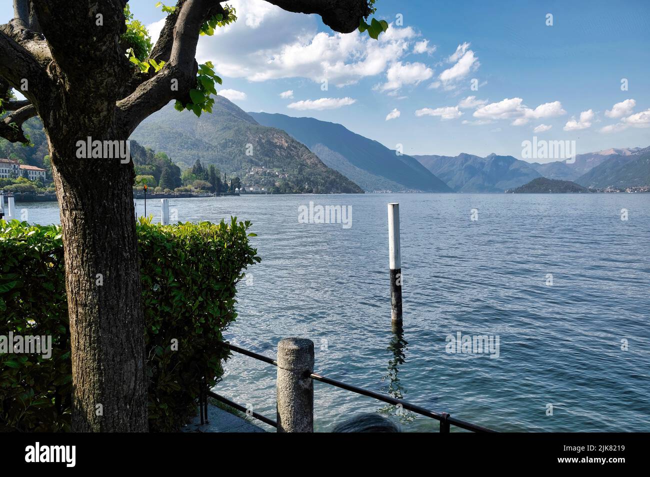Lake Como, town Bellagio, Italy. Fascinating scenery of coastal town in famous and popular luxury summer resort - lake Como. Stock Photo