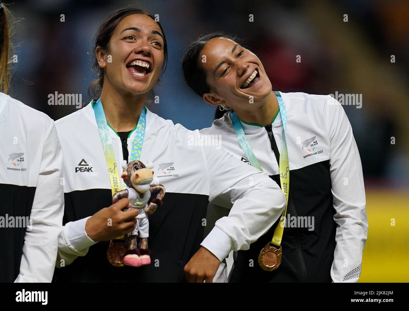 New Zealand's Stacey Fluhler (left), Shiray Kaka and teammates with