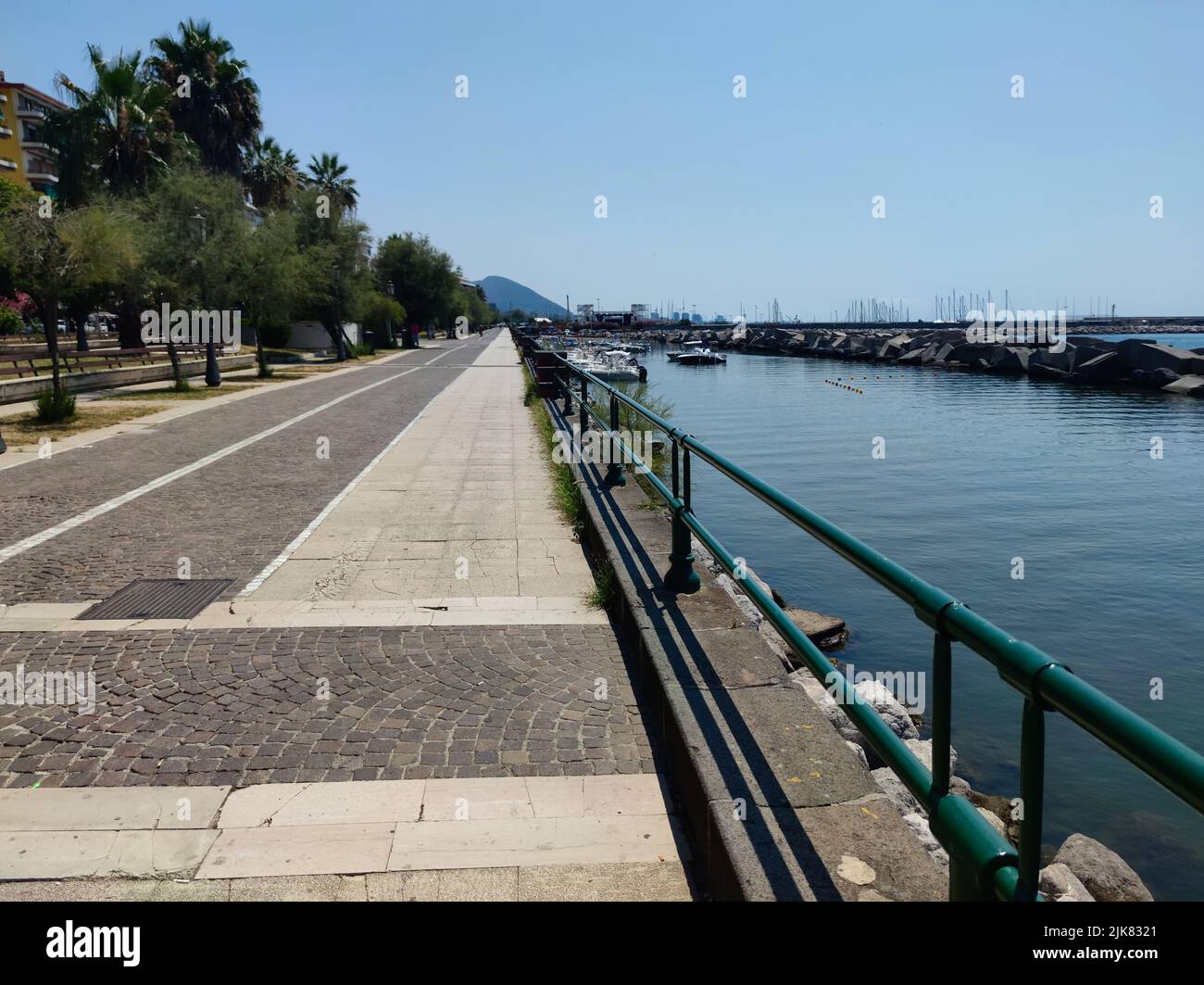 The Promenade of the beautiful City of Salerno, Campania, Italy Stock