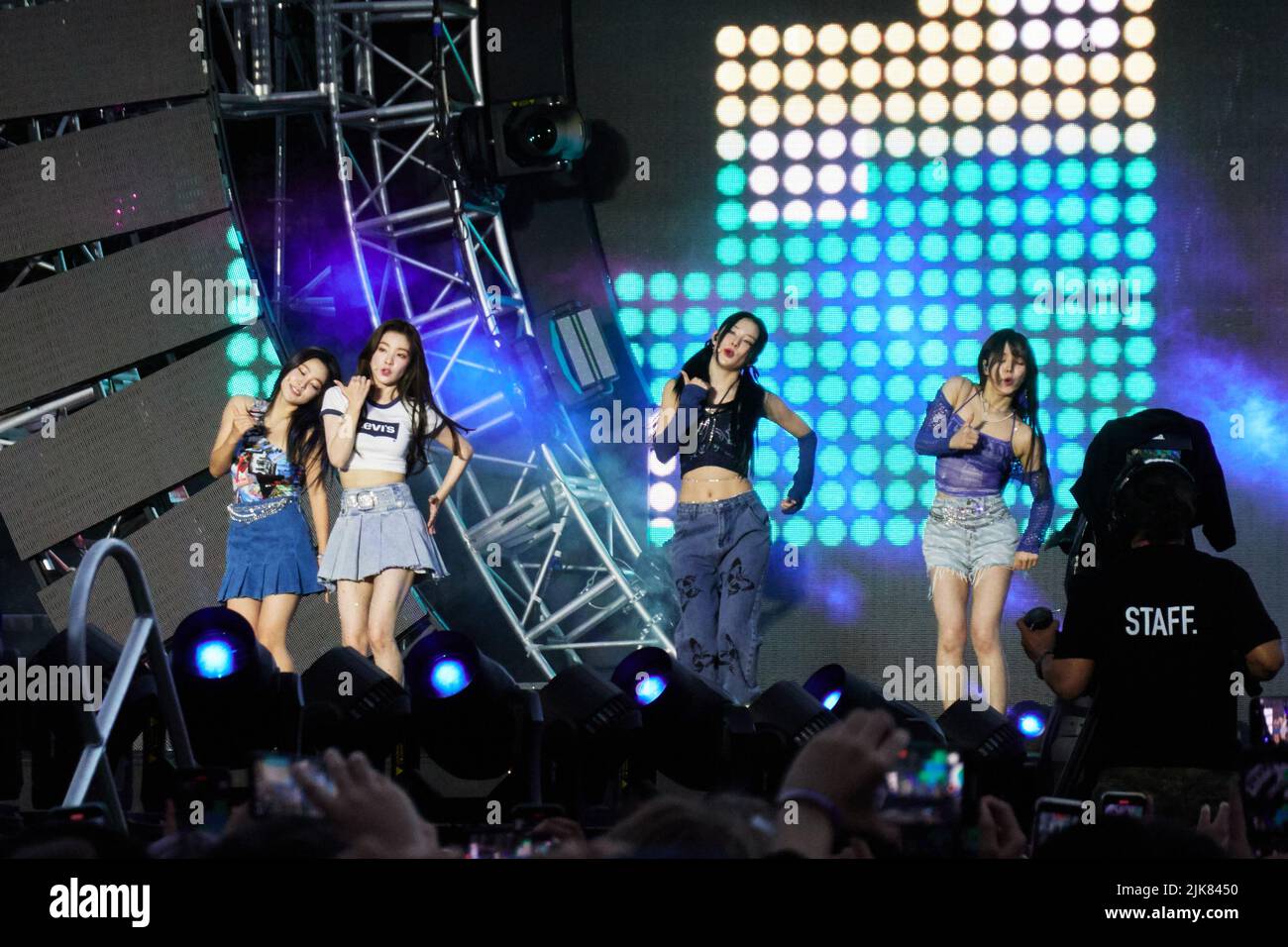 London, UK, 30th July, 2022. Red Velvet performing at MIK (Made In Korea) Music Festival 2022, the Biggest Outdoor K-Pop festival in Europe, at Southwark Park. Credit: Calvin Tan Stock Photo