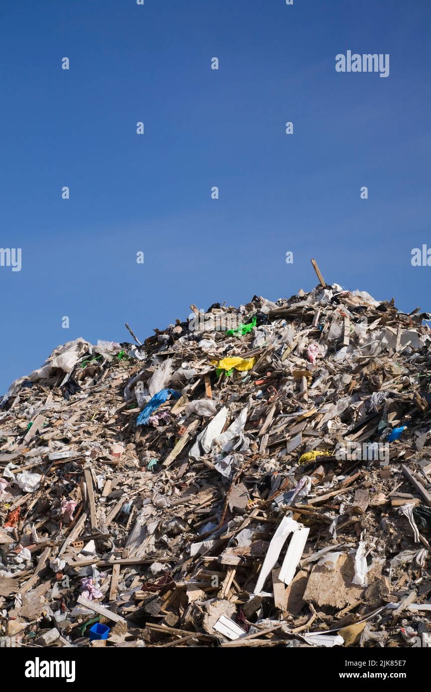 Pile of discarded debris in recycling yard Stock Photo Alamy