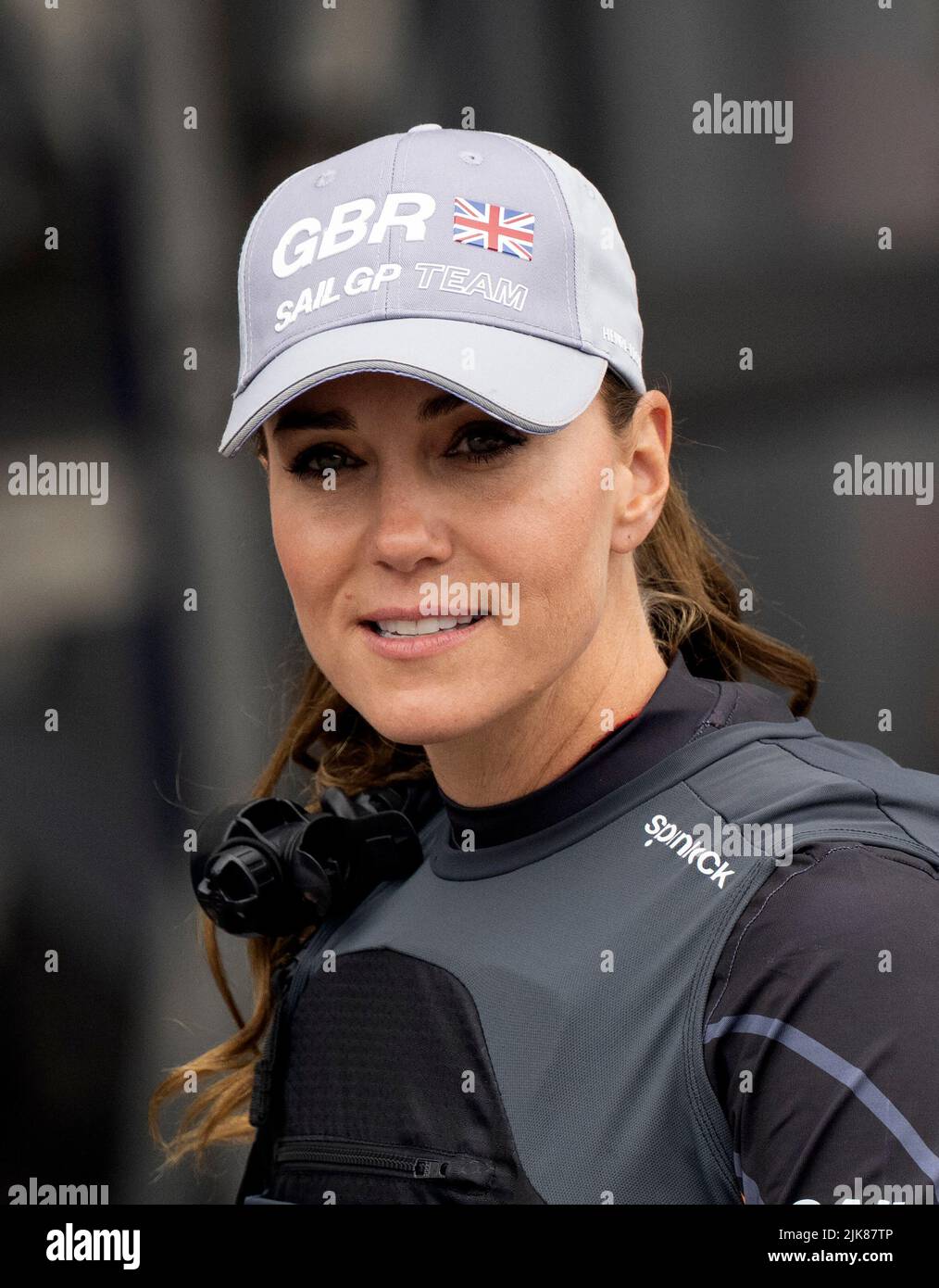 Plymouth, UK. 31 July, 2022.  Catherine, Duchess Of Cambridge visits the 1851 Trust and the Great Britain SailGP in Plymouth.  During the visit, the Duchess of Cambridge took part in activities educating young people about sustainability.  Credit: Anwar Hussein/Alamy Live News Stock Photo