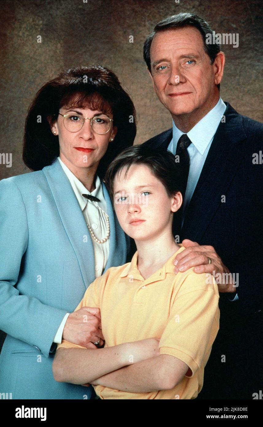 Rhea Perlman, Tom Guiry & Richard Crenna Television: A Place To Be Loved (1992) Characters: Jerri Blair,Gregory K & George Russ  Director: Sandy Smolan 04 April 1993   **WARNING** This Photograph is for editorial use only and is the copyright of CBS and/or the Photographer assigned by the Film or Production Company and can only be reproduced by publications in conjunction with the promotion of the above Film. A Mandatory Credit To CBS is required. The Photographer should also be credited when known. No commercial use can be granted without written authority from the Film Company. Stock Photo