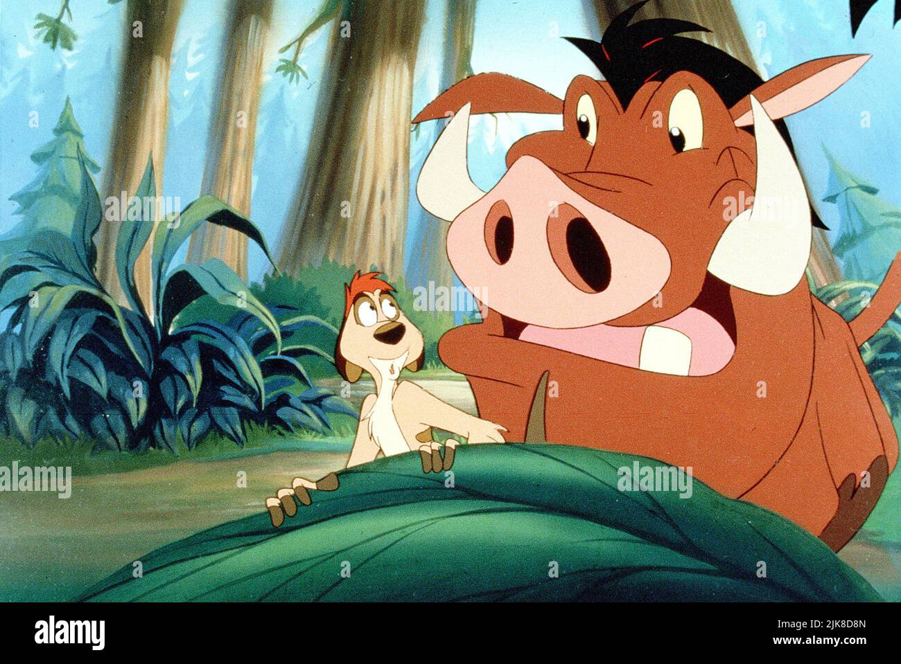 Timon & Pumbaa Film: The Lion King (USA 1994)   Director: Roger Allers & Rob Minkoff 06 May 1994   **WARNING** This Photograph is for editorial use only and is the copyright of WALT DISNEY PICTURES and/or the Photographer assigned by the Film or Production Company and can only be reproduced by publications in conjunction with the promotion of the above Film. A Mandatory Credit To WALT DISNEY PICTURES is required. The Photographer should also be credited when known. No commercial use can be granted without written authority from the Film Company. Stock Photo