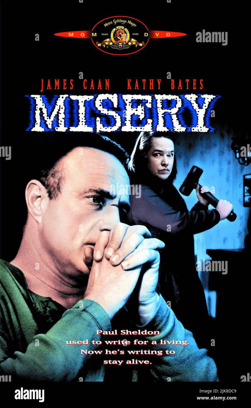 James Caan & Cathy Bates Movie Poster Film: Misery (USA 1990)   / Literaturverfilmung (Based On The Book By Stephen King) Director: Rob Reiner 29 November 1990   **WARNING** This Photograph is for editorial use only and is the copyright of CASTLE ROCK ENTERTAINMENT and/or the Photographer assigned by the Film or Production Company and can only be reproduced by publications in conjunction with the promotion of the above Film. A Mandatory Credit To CASTLE ROCK ENTERTAINMENT is required. The Photographer should also be credited when known. No commercial use can be granted without written authorit Stock Photo