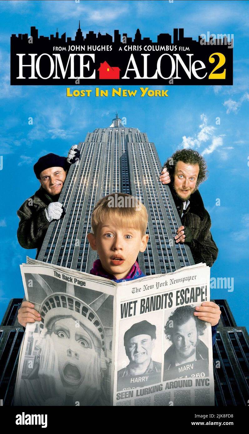 Joe Pesci, Macaulay Culkin & Daniel Stern Poster Film: Home Alone 2: Lost  In New York (USA 1992) Characters: Harry Lime, Kevin McCallister, Marv  Merchants Director: Chris Columbus 15 November 1992 **WARNING**