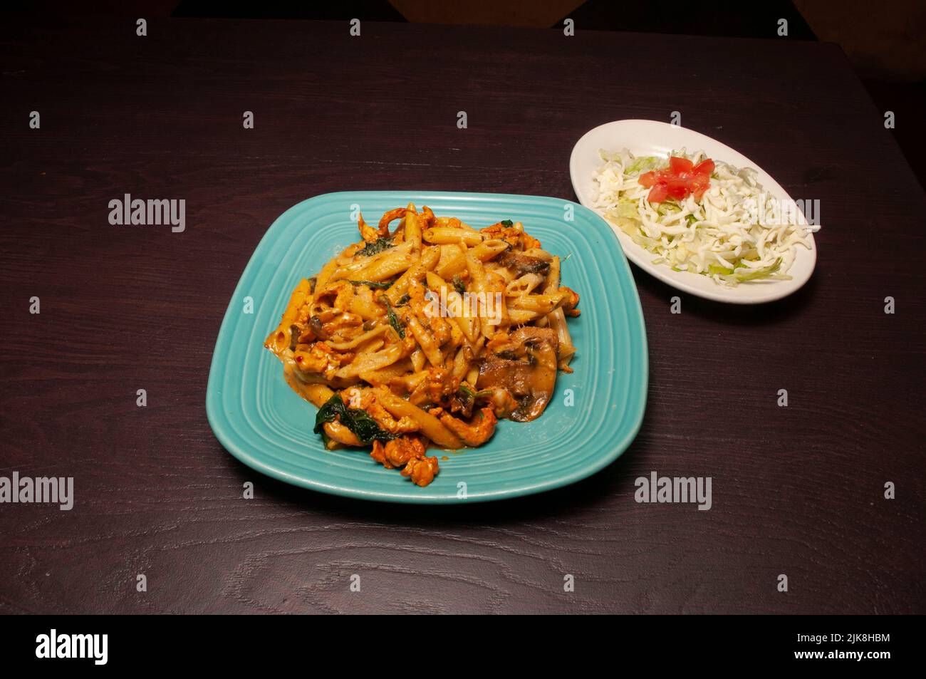 Authentic Mexican dish known as chicken chipolte pasta Stock Photo - Alamy