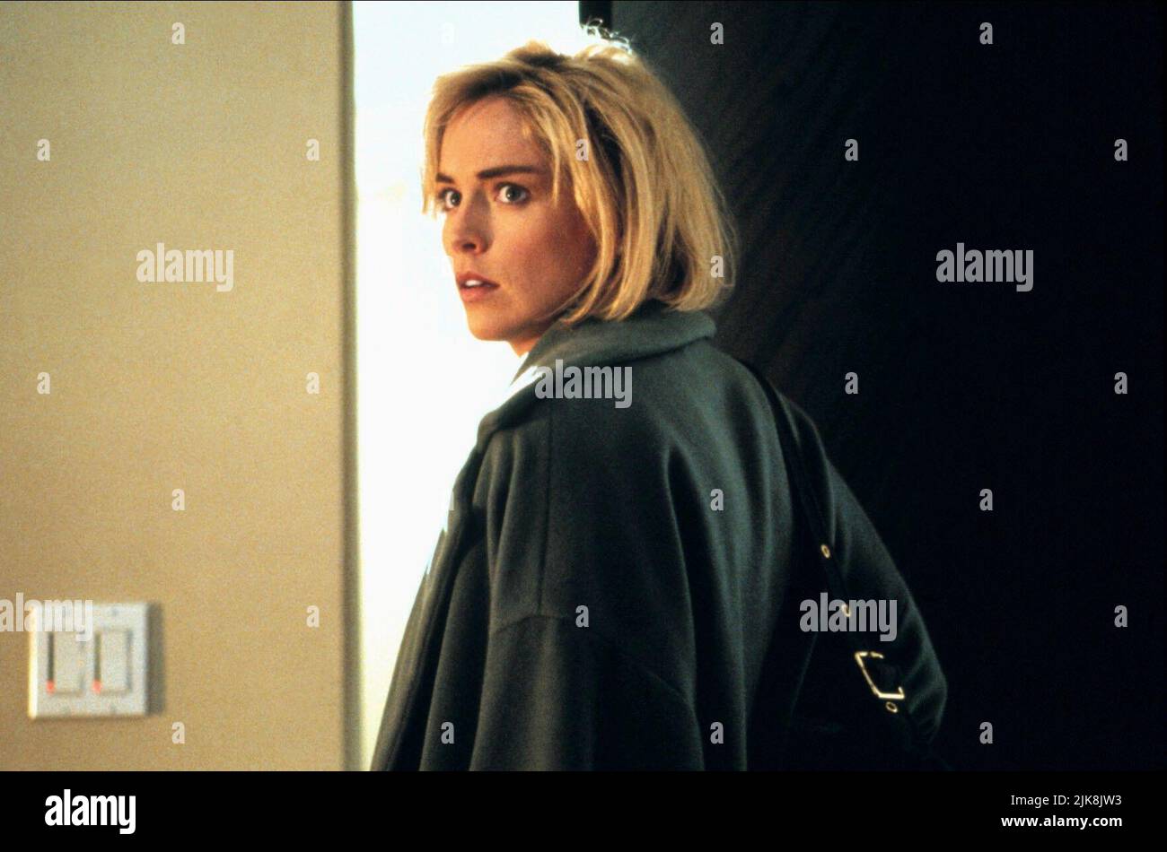 Sharon Stone Film: Sliver (USA 1993) Characters: Carly Norris  Director: Phillip Noyce 21 May 1993   **WARNING** This Photograph is for editorial use only and is the copyright of PARAMOUNT PICTURES and/or the Photographer assigned by the Film or Production Company and can only be reproduced by publications in conjunction with the promotion of the above Film. A Mandatory Credit To PARAMOUNT PICTURES is required. The Photographer should also be credited when known. No commercial use can be granted without written authority from the Film Company. Stock Photo