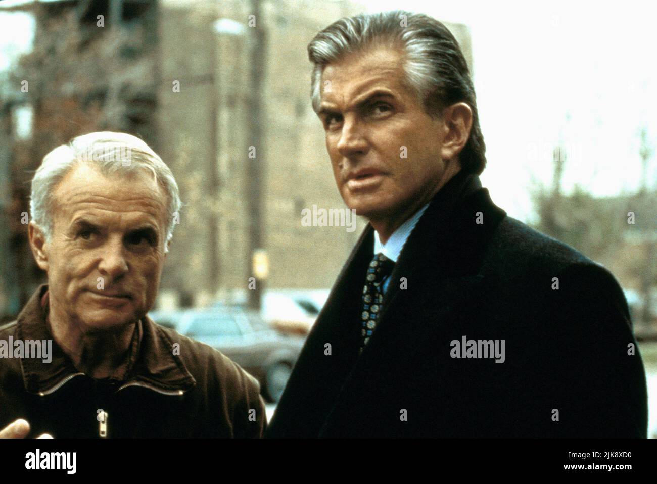 Robert Conrad & George Hamilton Film: Two Fathers: Justice For The Innocent (TV-Film) Characters: Stackhouse & Bradley  Usa 1994, Director: Paul Krasny 14 January 1994   **WARNING** This Photograph is for editorial use only and is the copyright of NBC and/or the Photographer assigned by the Film or Production Company and can only be reproduced by publications in conjunction with the promotion of the above Film. A Mandatory Credit To NBC is required. The Photographer should also be credited when known. No commercial use can be granted without written authority from the Film Company. Stock Photo