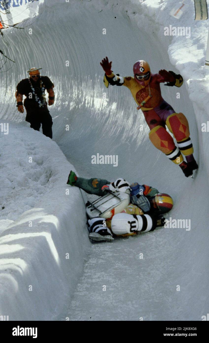Accident In Bobsleigh Run Film: Feuer, Eis & Dynamit (1990) 18 October 1990  **WARNING** This Photograph is for editorial use only and is the copyright  of WILLY BOGNER and/or the Photographer assigned