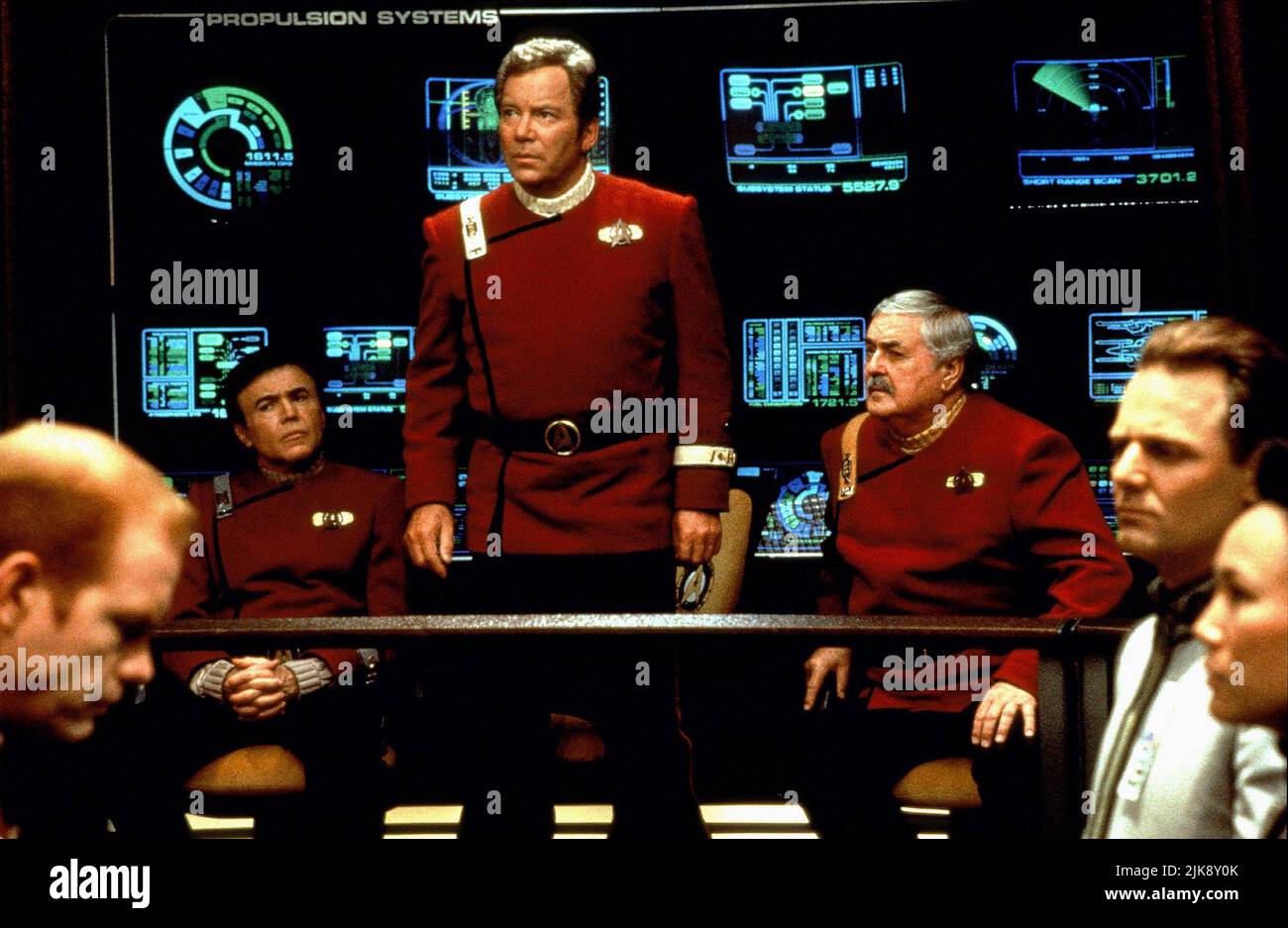 Walter Koenig, William Shatner & James Doohan Film: Star Trek: Generations (USA 1994) Characters: Commander Pavel Chekov,Captain James T. Kirk, retired & Capt. Montgomery  Director: David Carson 17 November 1994   **WARNING** This Photograph is for editorial use only and is the copyright of PARAMOUNT and/or the Photographer assigned by the Film or Production Company and can only be reproduced by publications in conjunction with the promotion of the above Film. A Mandatory Credit To PARAMOUNT is required. The Photographer should also be credited when known. No commercial use can be granted with Stock Photo