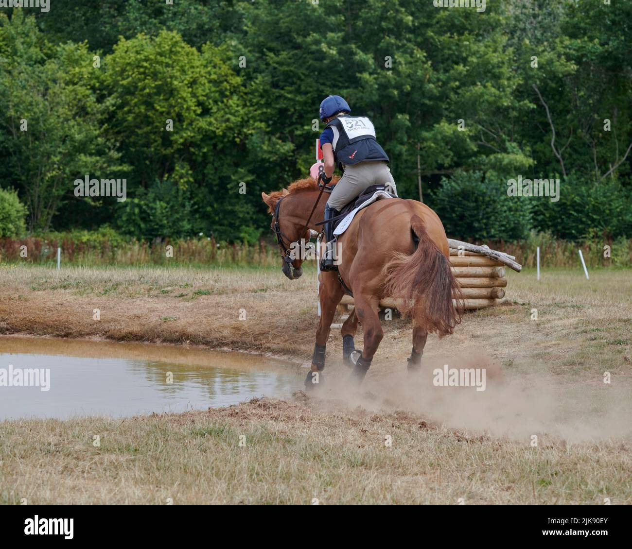 East Budleigh Salterton, United Kingdom, 31 Jul, 2022, Charlotte Bacon riding Barrington VDL during the Cross-Country section at Bicton Horse Trials. Credit: Will Tudor/Alamy Live News Stock Photo