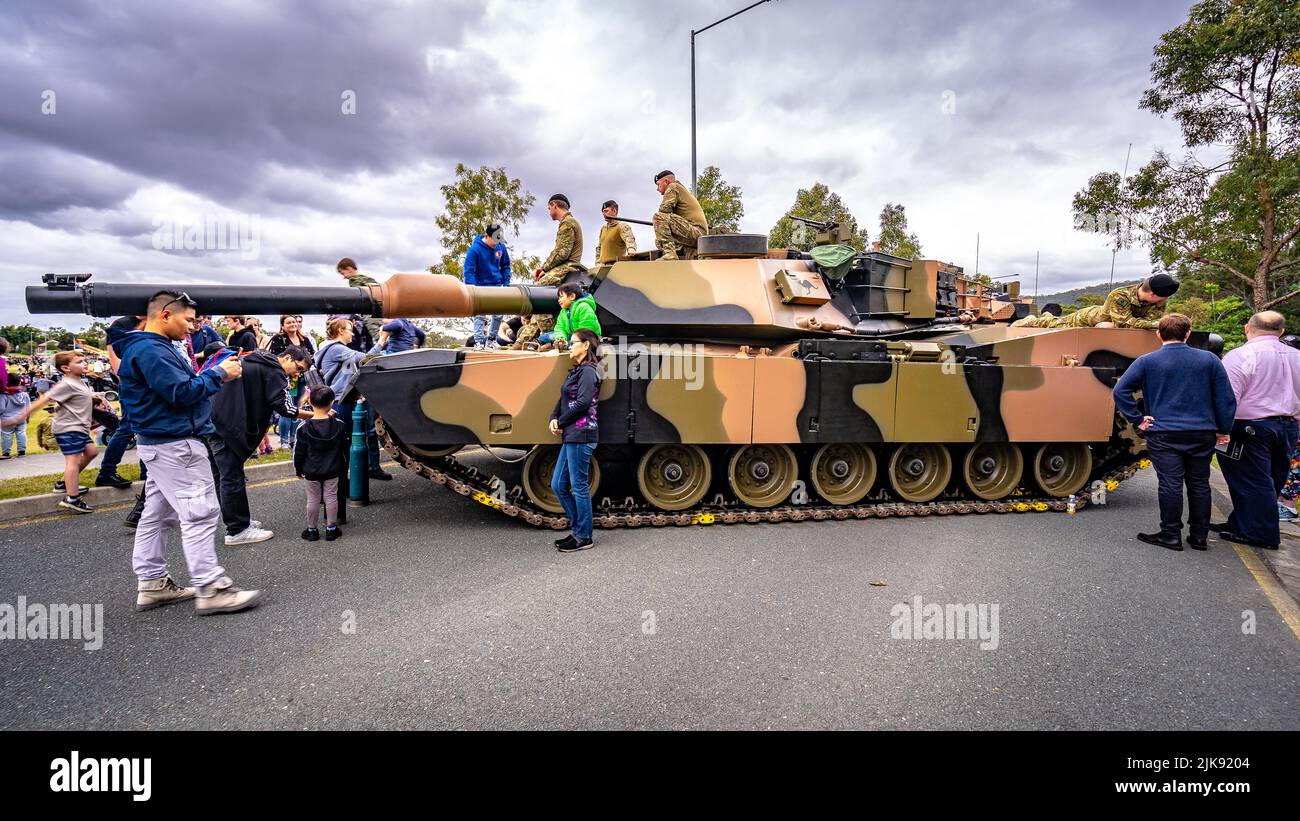Brisbane, Australia Military army tank at the expo Stock Photo Alamy