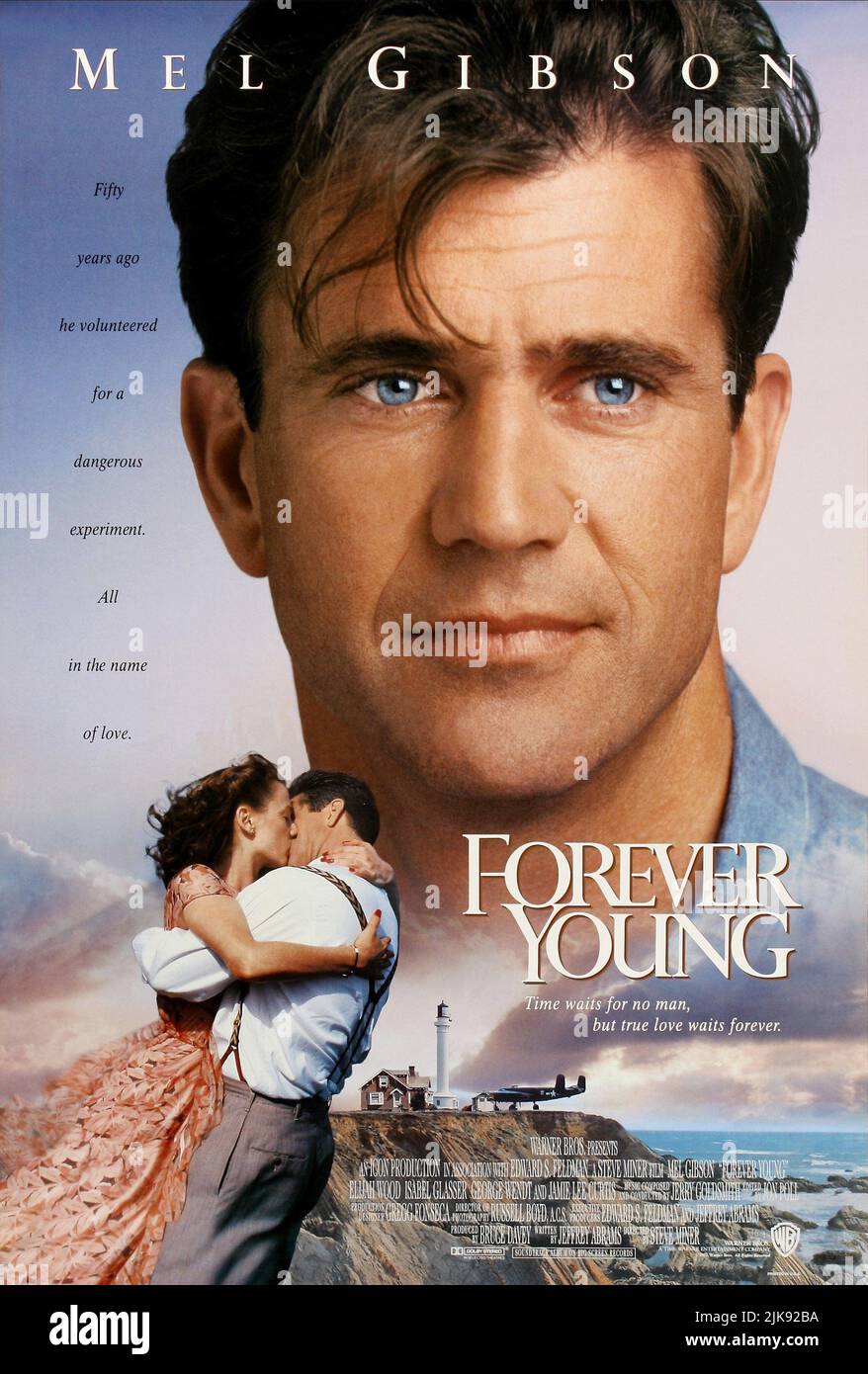 Isabel Glasser & Mel Gibson Poster Film: Forever Young (USA 1992) Characters: Capt. Daniel McCormick  Director: Steve Miner 11 December 1992   **WARNING** This Photograph is for editorial use only and is the copyright of WARNER BROS. and/or the Photographer assigned by the Film or Production Company and can only be reproduced by publications in conjunction with the promotion of the above Film. A Mandatory Credit To WARNER BROS. is required. The Photographer should also be credited when known. No commercial use can be granted without written authority from the Film Company. Stock Photo