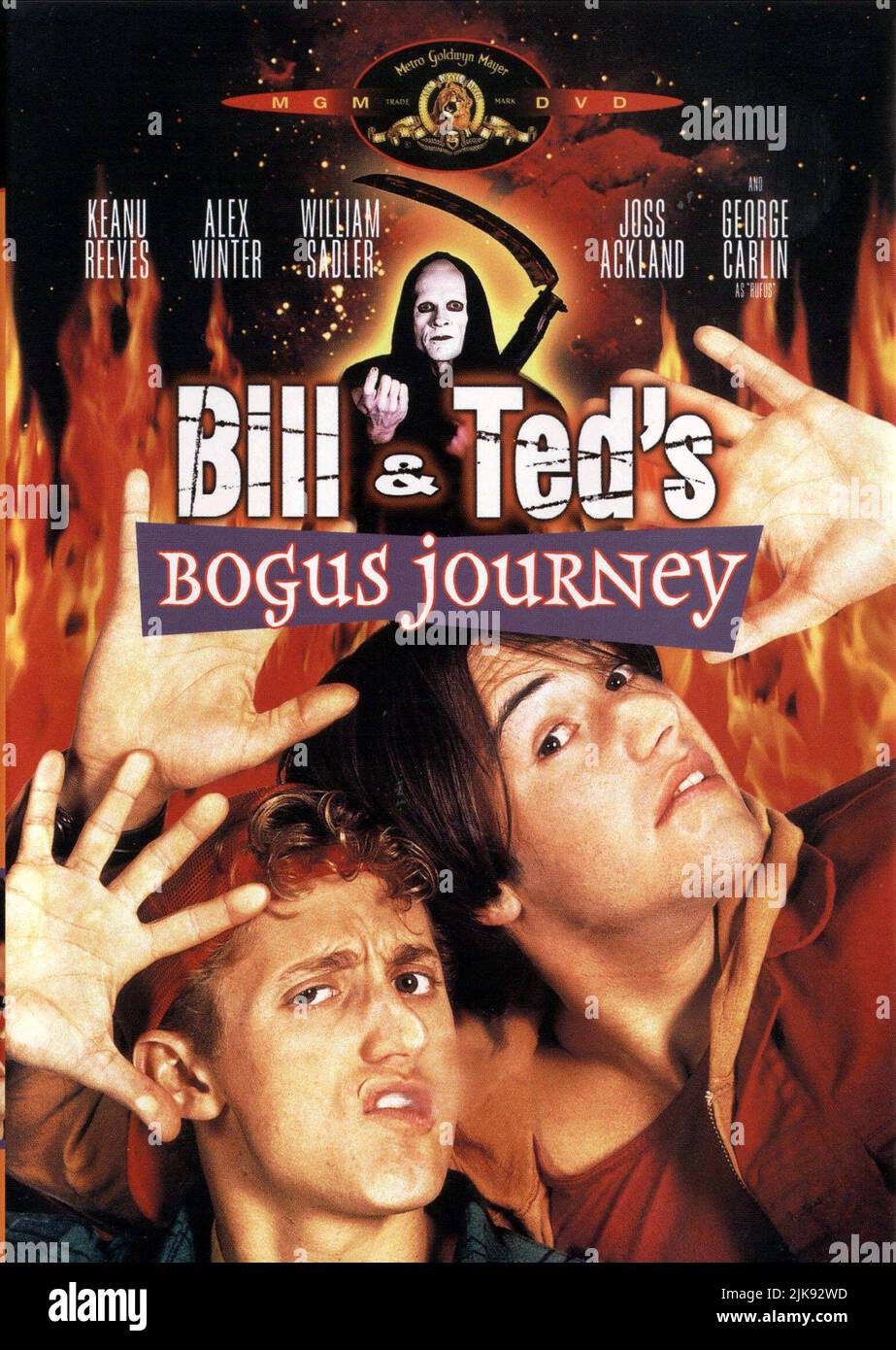 William Sadler, Alex Winter & Keanu Reeves Poster Film: Bill & Ted'S Bogus Journey (1991) Characters: Grim Reaper, Bill, Ted  Director: Peter Hewitt 19 July 1991   **WARNING** This Photograph is for editorial use only and is the copyright of ORION and/or the Photographer assigned by the Film or Production Company and can only be reproduced by publications in conjunction with the promotion of the above Film. A Mandatory Credit To ORION is required. The Photographer should also be credited when known. No commercial use can be granted without written authority from the Film Company. Stock Photo