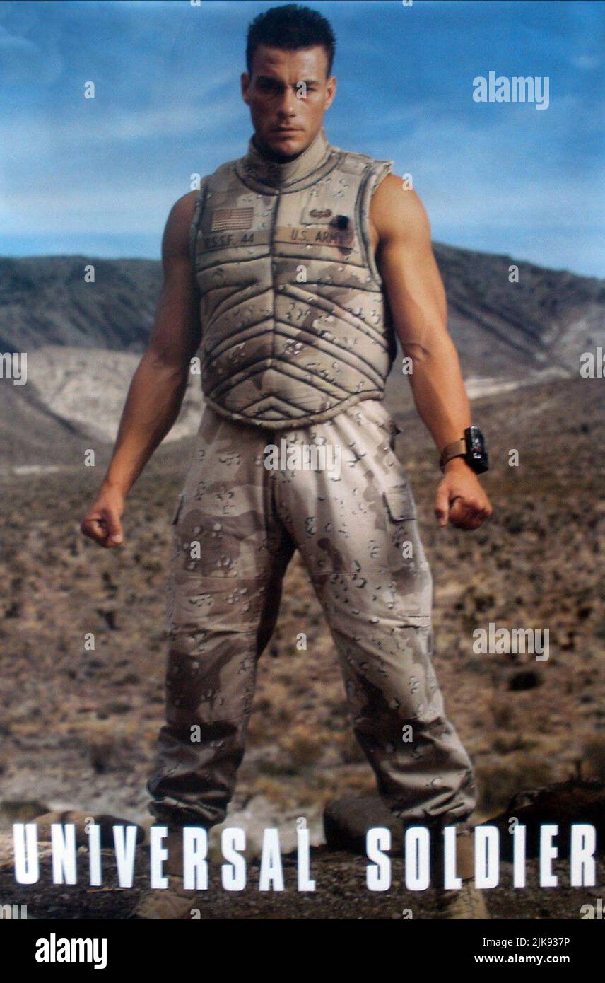 Jean-Claude Van Damme  Film Universal Soldier (USA 1992) Characters: Luc Deveraux  Director: Roland Emmerich 10 July 1992   **WARNING** This Photograph is for editorial use only and is the copyright of CAROLCO PICTURES and/or the Photographer assigned by the  Film or Production Company and can only be reproduced by publications in conjunction with the promotion of the above  Film. A Mandatory Credit To CAROLCO PICTURES is required. The Photographer should also be credited when known. No commercial use can be granted without written authority from the  Film Company. Stock Photo