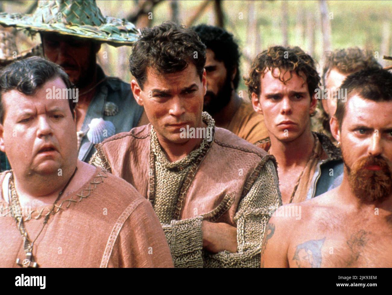 Ian Mcneice, Ray Liotta & Kevin Dillon Film: No Escape (1994) Characters: King, Capt. J.T. Robbins, Casey  Director: Martin Campbell 29 April 1994   **WARNING** This Photograph is for editorial use only and is the copyright of HBO and/or the Photographer assigned by the Film or Production Company and can only be reproduced by publications in conjunction with the promotion of the above Film. A Mandatory Credit To HBO is required. The Photographer should also be credited when known. No commercial use can be granted without written authority from the Film Company. Stock Photo