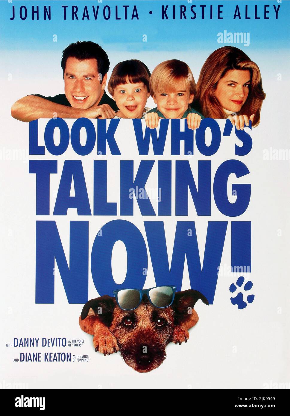 John Travolta, Tabitha Lupien, David Gallagher & Kirstie Alley Poster Film: Look Who'S Talking Now (USA 1993) Characters: James Ubriacco,Julie Ubriacco,Mikey Ubriacco &  Director: Tom Ropelewski  05 November 1993   **WARNING** This Photograph is for editorial use only and is the copyright of TRISTAR PICTURES and/or the Photographer assigned by the Film or Production Company and can only be reproduced by publications in conjunction with the promotion of the above Film. A Mandatory Credit To TRISTAR PICTURES is required. The Photographer should also be credited when known. No commercial use can Stock Photo