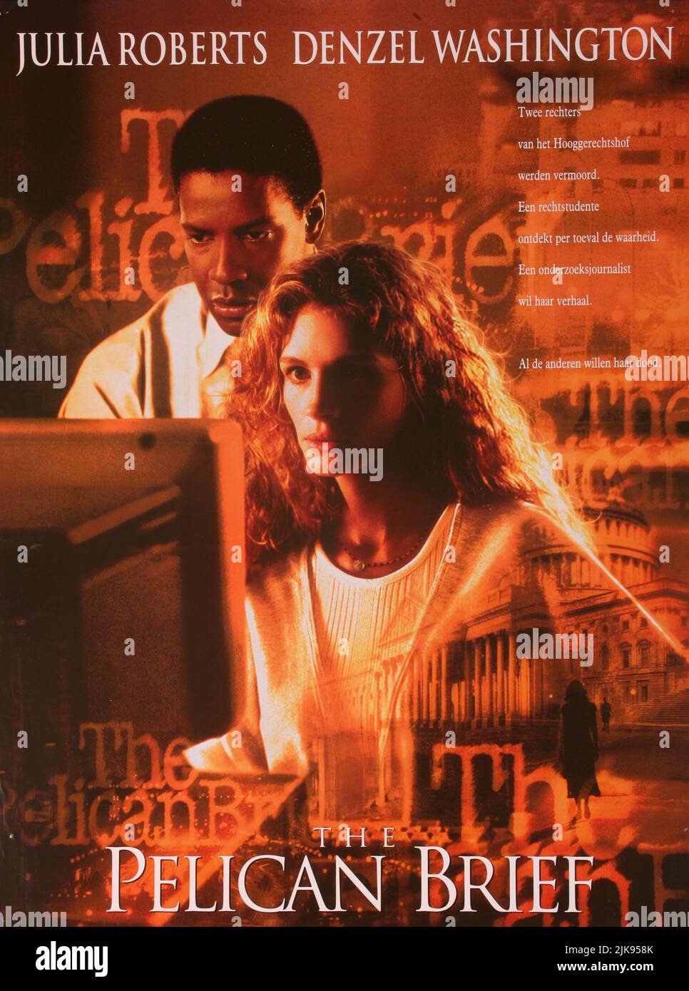Denzel Washington & Julia Roberts Poster Film The Pelican Brief