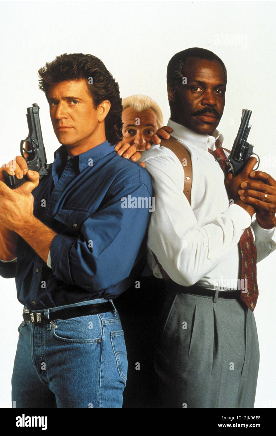 Mel Gibson, Joe Pesci & Danny Glover Film: Lethal Weapon 3 (USA 1992) Characters: Martin Riggs,Leo Getz & Roger Murtaugh  / Titel Auch: 'Lethal Weapon 3: Die Profis Sind Zurück' Director: Richard Donner 11 May 1992   **WARNING** This Photograph is for editorial use only and is the copyright of WARNER BROS. and/or the Photographer assigned by the Film or Production Company and can only be reproduced by publications in conjunction with the promotion of the above Film. A Mandatory Credit To WARNER BROS. is required. The Photographer should also be credited when known. No commercial use can be gra Stock Photo