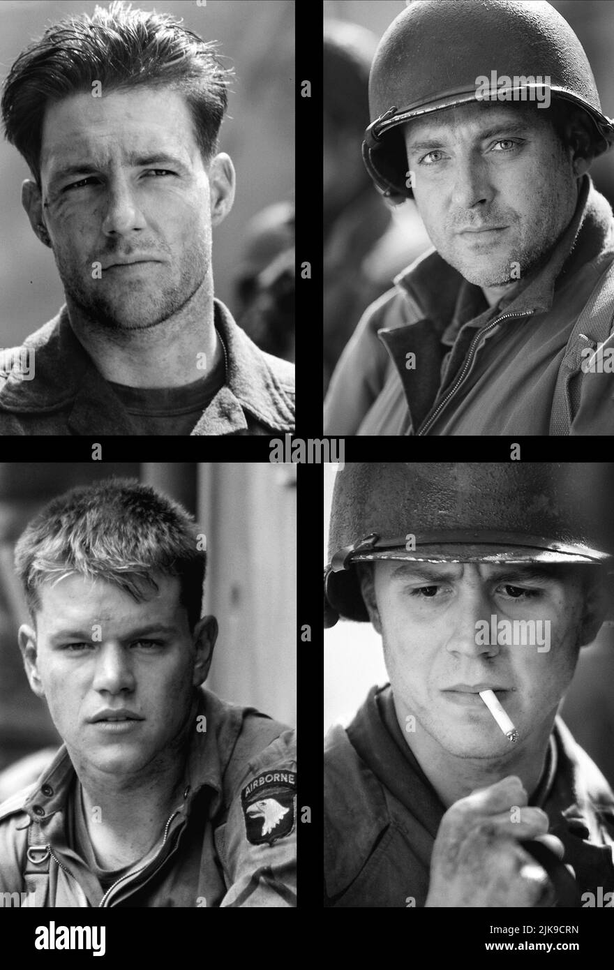 Edward Burns, Tom Sizemore, Matt Damon & Giovanni Ribisi Film: Saving Private Ryan (USA 1998) Characters: Pvt. Richard Reiben, Sgt. Mike Horvath, Pvt. James Francis Ryan, T-4 Medic Irwin Wade  Director: Steven Spielberg 21 July 1998   **WARNING** This Photograph is for editorial use only and is the copyright of DREAMWORKSPARAMOUNT PICTURES and/or the Photographer assigned by the Film or Production Company and can only be reproduced by publications in conjunction with the promotion of the above Film. A Mandatory Credit To DREAMWORKSPARAMOUNT PICTURES is required. The Photographer should also Stock Photo