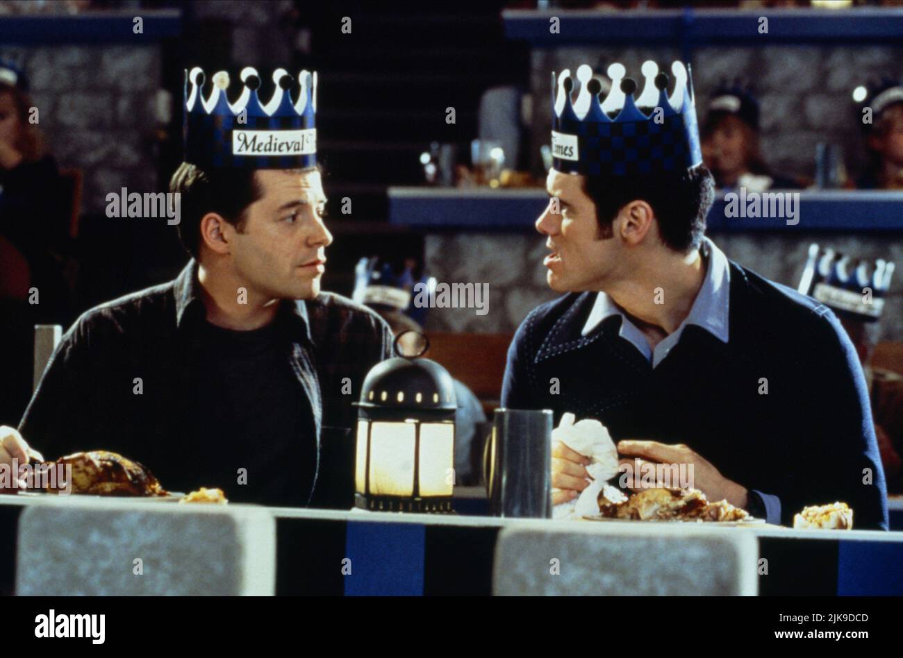 Matthew Broderick & Jim Carrey Film: The Cable Guy (USA 1996) Characters: Steven M. Kovacs, The Cable Guy  Director: Ben Stiller 10 June 1996   **WARNING** This Photograph is for editorial use only and is the copyright of COLUMBIA and/or the Photographer assigned by the Film or Production Company and can only be reproduced by publications in conjunction with the promotion of the above Film. A Mandatory Credit To COLUMBIA is required. The Photographer should also be credited when known. No commercial use can be granted without written authority from the Film Company. Stock Photo