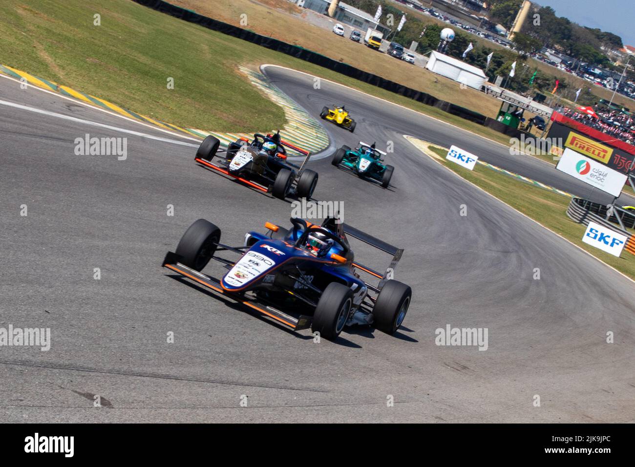 Sao Paulo, Sao Paulo, Brasil. 31st July, 2022. Drivers in action during the BRB Formula 4 Brazil race at the Interlagos racetrack. July 31, 2022, Sao Paulo, Brazil: Drivers in action during the BRB Formula 4 Brasil race (race 3), which opened the races of 2022 season at Jose Carlos Pace racetrack, in Interlagos, Sao Paulo, on Sunday (31). Credit: Fabricio Bomjardim/Thenews2 (Credit Image: © Fabricio Bomjardim/TheNEWS2 via ZUMA Press Wire) Stock Photo