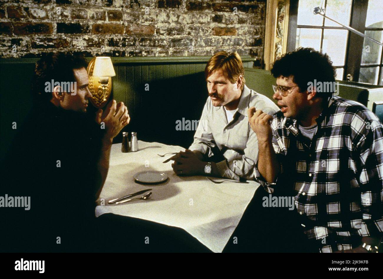 Jason Patric, Aaron Eckhart, Neil Labute Film: Your Friends & Neighbors (1998) Characters: Cary,Barry,  Director: Neil Labute 19 August 1998   **WARNING** This Photograph is for editorial use only and is the copyright of UNIVERSAL and/or the Photographer assigned by the Film or Production Company and can only be reproduced by publications in conjunction with the promotion of the above Film. A Mandatory Credit To UNIVERSAL is required. The Photographer should also be credited when known. No commercial use can be granted without written authority from the Film Company. Stock Photo