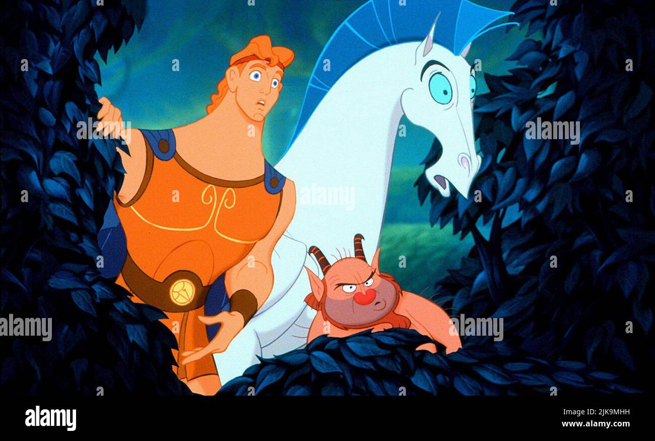 Hercules, Pegasus, Philoctetes Film: Hercules (1997) Characters: Hercules,,Philoctetes  Director: Ron Clements, John Musker 14 June 1997   **WARNING** This Photograph is for editorial use only and is the copyright of DISNEY and/or the Photographer assigned by the Film or Production Company and can only be reproduced by publications in conjunction with the promotion of the above Film. A Mandatory Credit To DISNEY is required. The Photographer should also be credited when known. No commercial use can be granted without written authority from the Film Company. Stock Photo