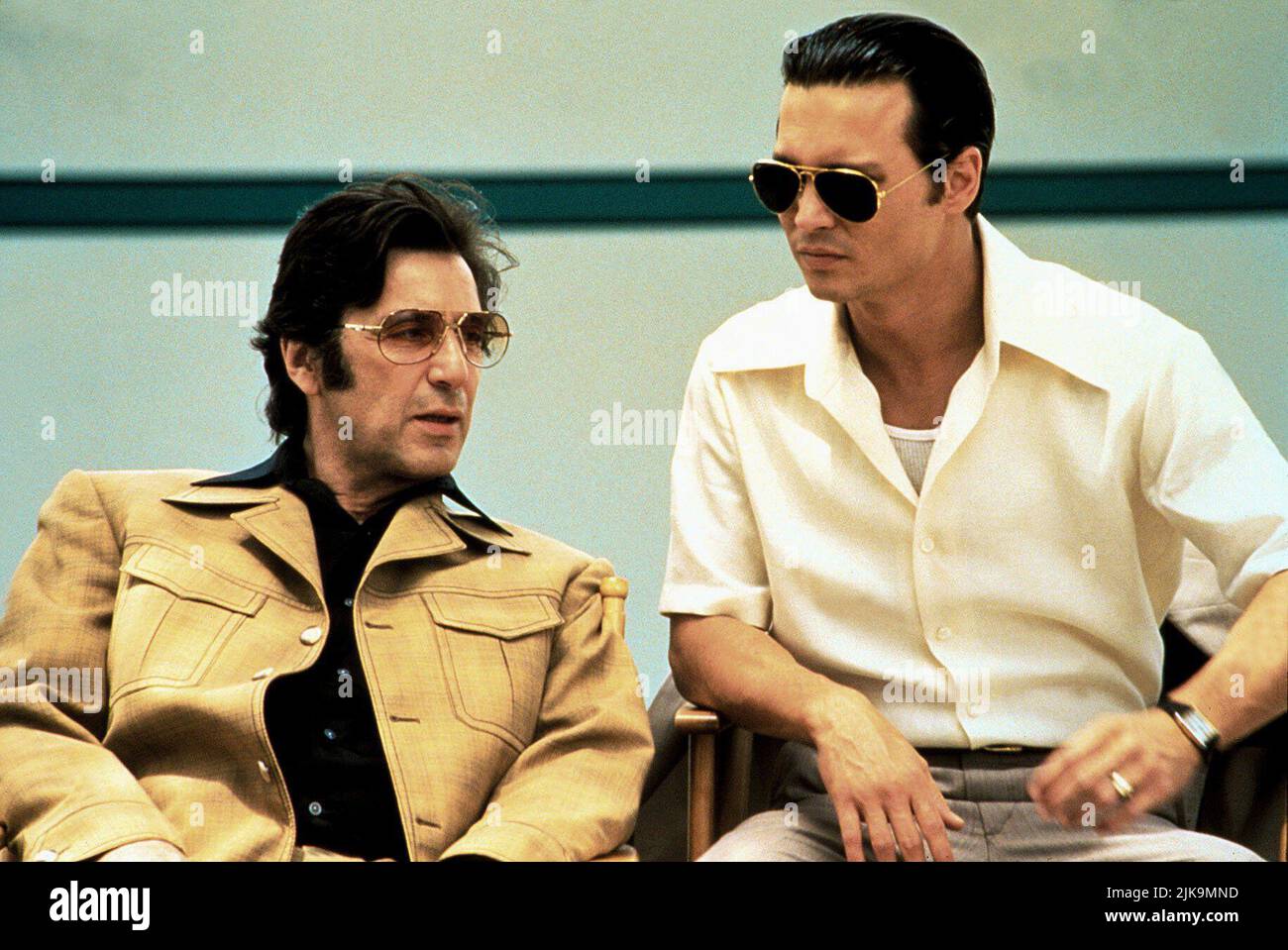 Al Pacino & Johnny Depp Film: Donnie Brasco (1997) Characters: Benjamin 'Lefty' Ruggiero & Donnie Brasco  Director: Mike Newell 28 February 1997   **WARNING** This Photograph is for editorial use only and is the copyright of TRISTAR and/or the Photographer assigned by the Film or Production Company and can only be reproduced by publications in conjunction with the promotion of the above Film. A Mandatory Credit To TRISTAR is required. The Photographer should also be credited when known. No commercial use can be granted without written authority from the Film Company. Stock Photo