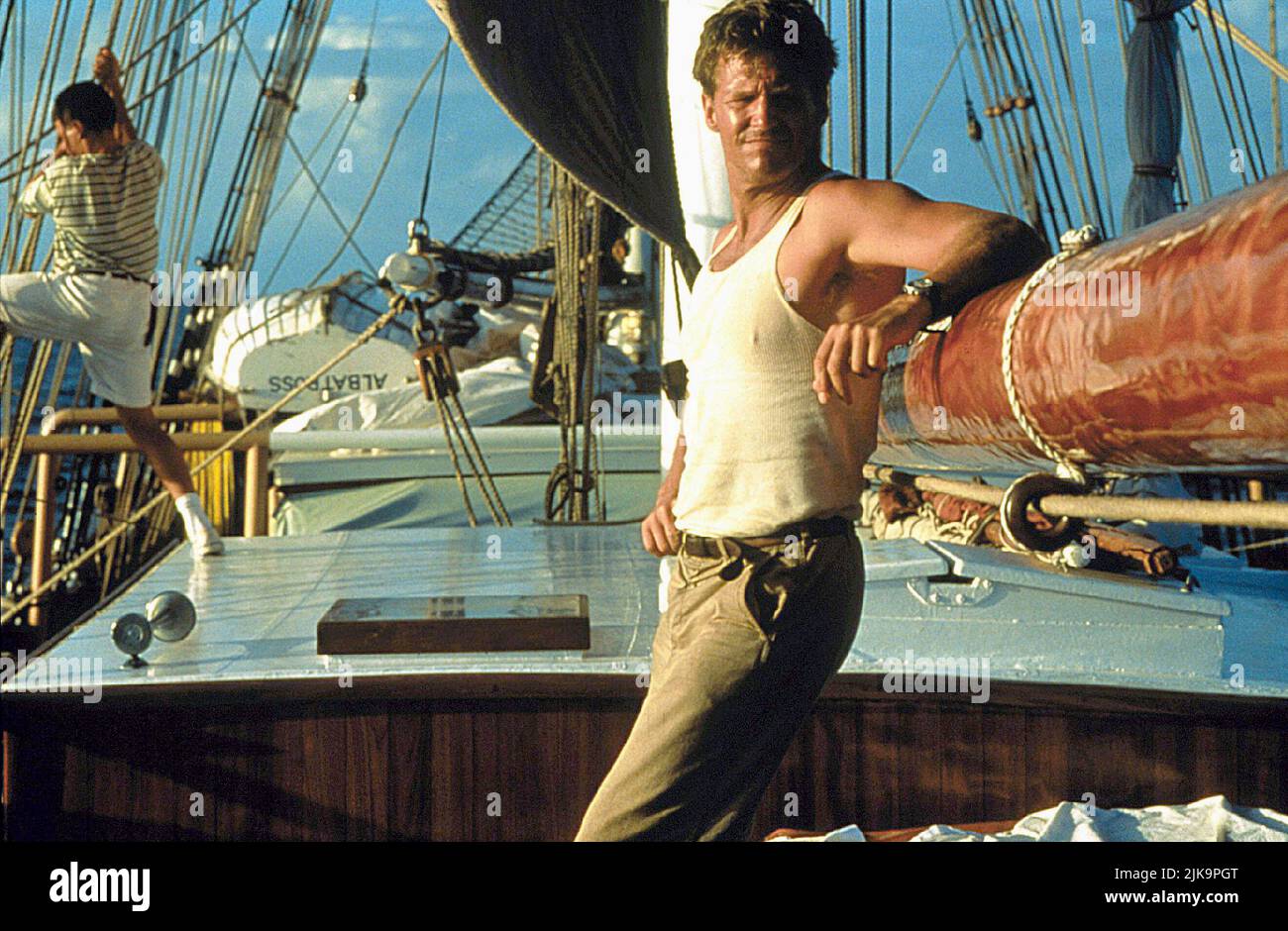 Jeff Bridges Film: White Squall (1996) Characters: Captain Christopher 'Skipper' Sheldon  Director: Ridley Scott 02 February 1996   **WARNING** This Photograph is for editorial use only and is the copyright of SCOTT FREE and/or the Photographer assigned by the Film or Production Company and can only be reproduced by publications in conjunction with the promotion of the above Film. A Mandatory Credit To SCOTT FREE is required. The Photographer should also be credited when known. No commercial use can be granted without written authority from the Film Company. Stock Photo