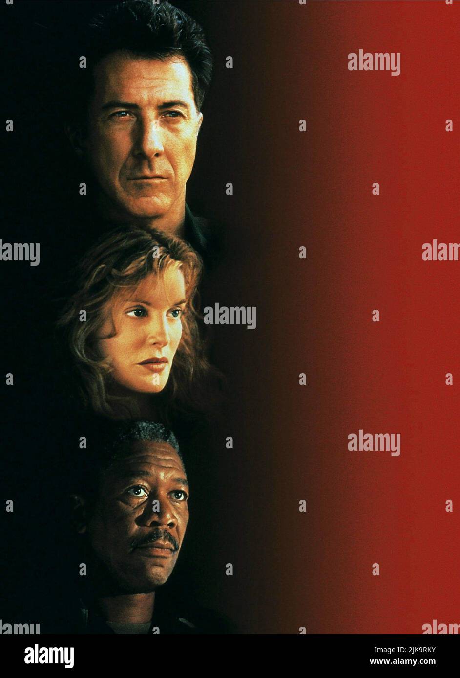 Dustin Hoffman, Rene Russo & Morgan Freeman Film: Outbreak (USA 1995) Characters: Col. Sam Daniels,Robby Keough & Brig. Gen. Billy Ford  Director: Wolfgang Petersen 06 March 1995   **WARNING** This Photograph is for editorial use only and is the copyright of WARNER BROS. and/or the Photographer assigned by the Film or Production Company and can only be reproduced by publications in conjunction with the promotion of the above Film. A Mandatory Credit To WARNER BROS. is required. The Photographer should also be credited when known. No commercial use can be granted without written authority from Stock Photo