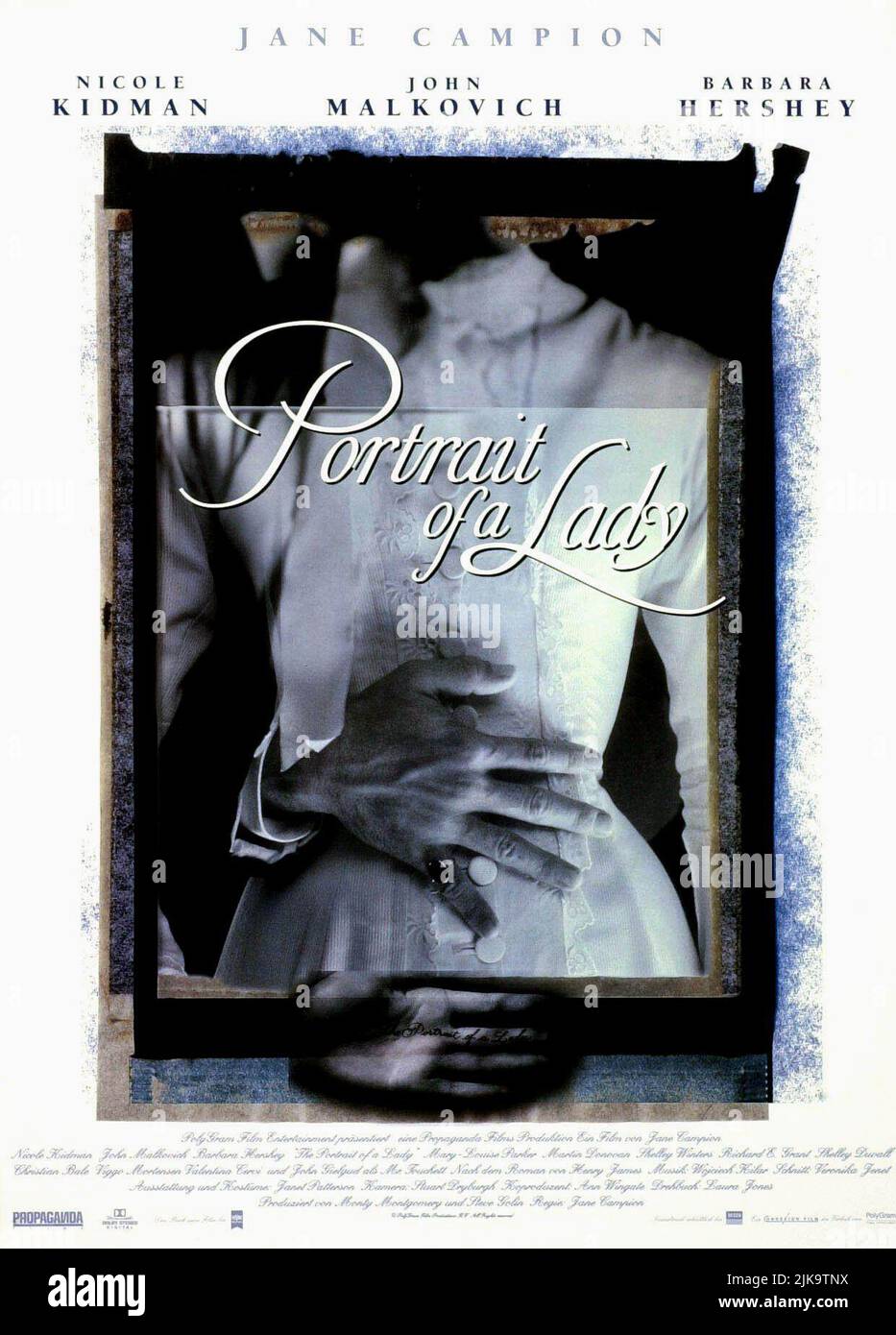 Film Poster Film: The Portrait Of A Lady (USA/UK 1996)   / Based On The Book By Henry James Director: Jane Campion 28 August 1996   **WARNING** This Photograph is for editorial use only and is the copyright of PROPAGANDA FILMS and/or the Photographer assigned by the Film or Production Company and can only be reproduced by publications in conjunction with the promotion of the above Film. A Mandatory Credit To PROPAGANDA FILMS is required. The Photographer should also be credited when known. No commercial use can be granted without written authority from the Film Company. Stock Photo