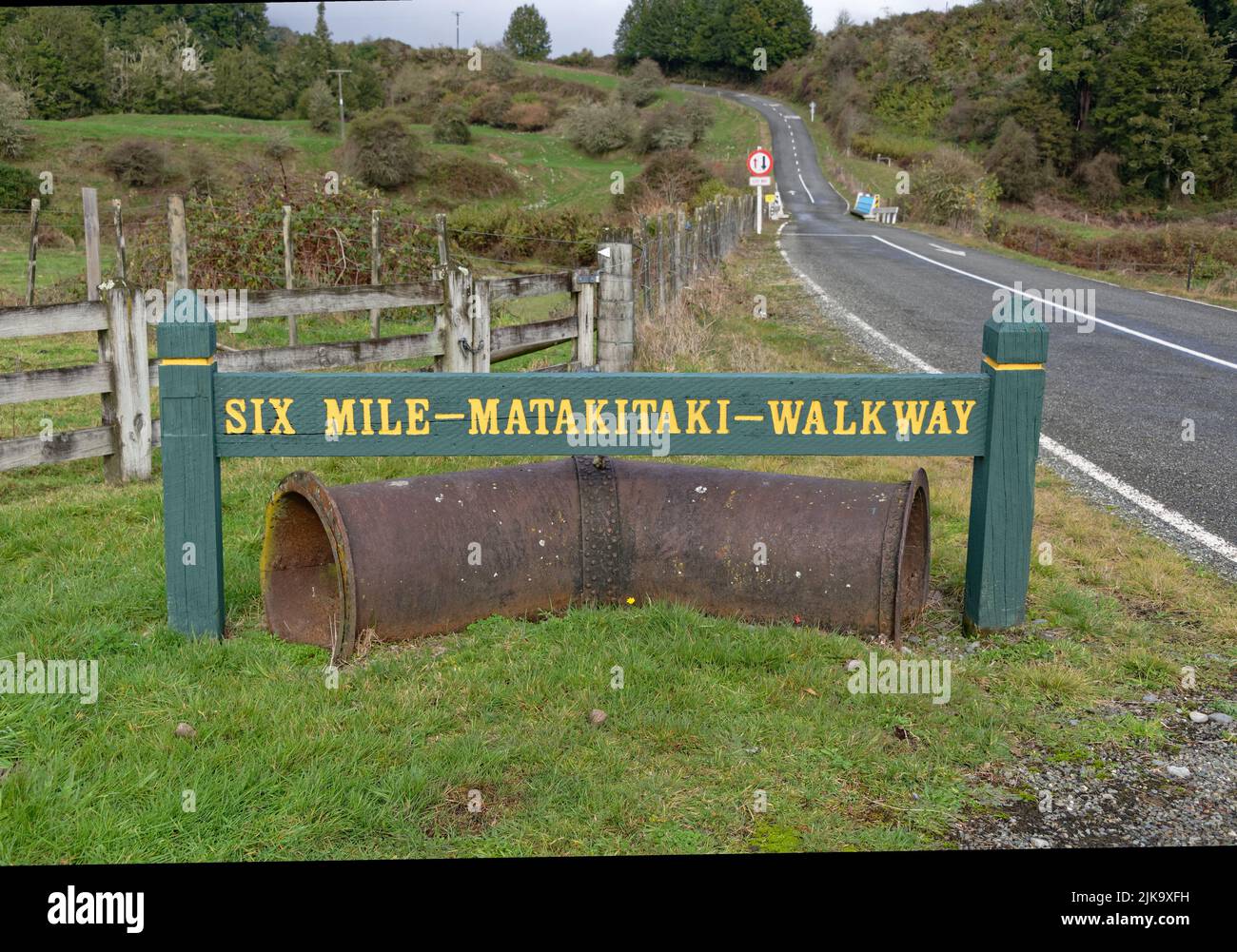 Six Mile Creek walkway, a short walk near Murchison, South Island, New Zealand Stock Photo