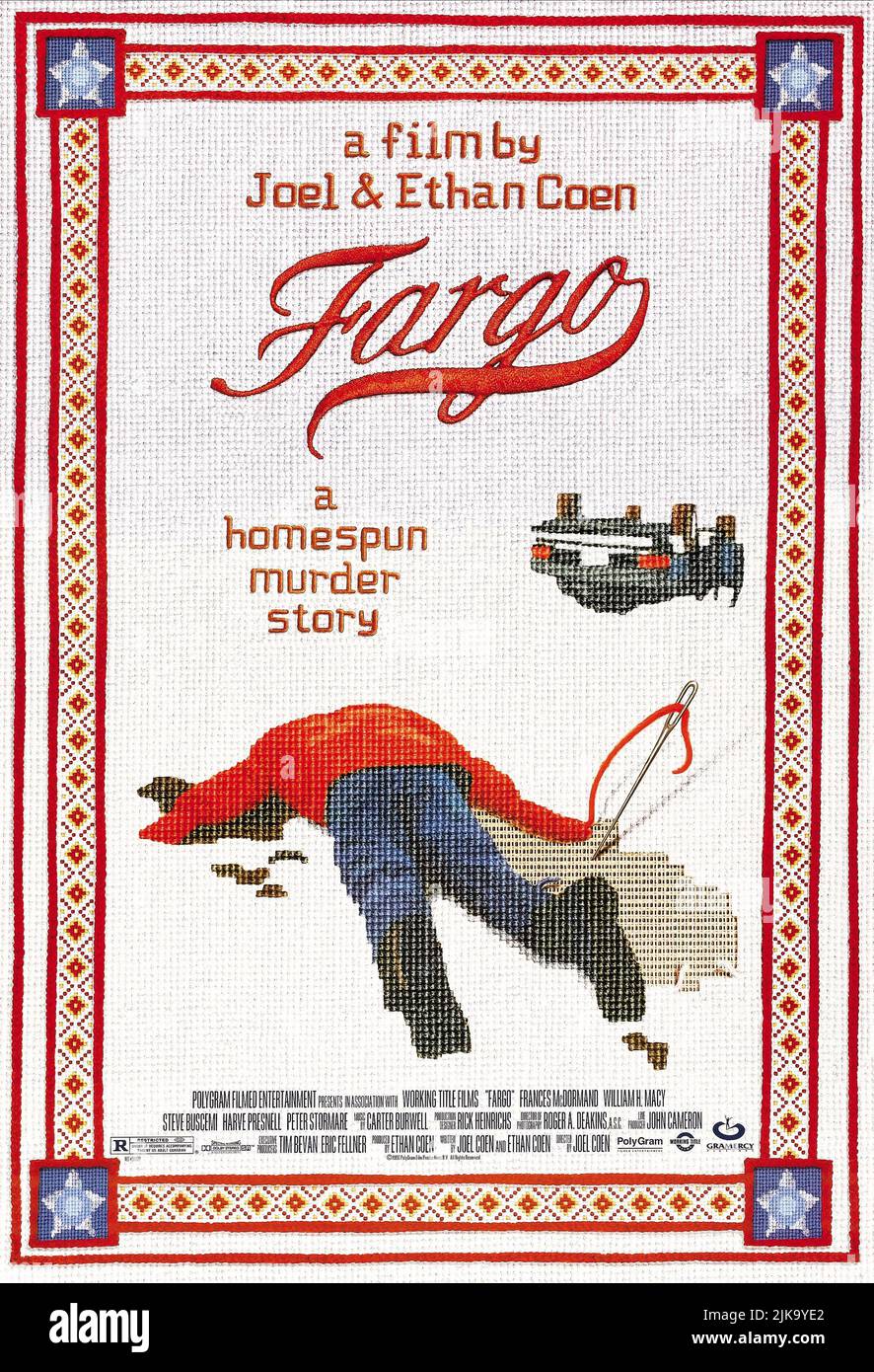 Movie Poster Film: Fargo (USA/UK 1996)   Director: Joel Coen, Ethan Coen (Uncred) 08 March 1996   **WARNING** This Photograph is for editorial use only and is the copyright of POLYGRAM and/or the Photographer assigned by the Film or Production Company and can only be reproduced by publications in conjunction with the promotion of the above Film. A Mandatory Credit To POLYGRAM is required. The Photographer should also be credited when known. No commercial use can be granted without written authority from the Film Company. Stock Photo