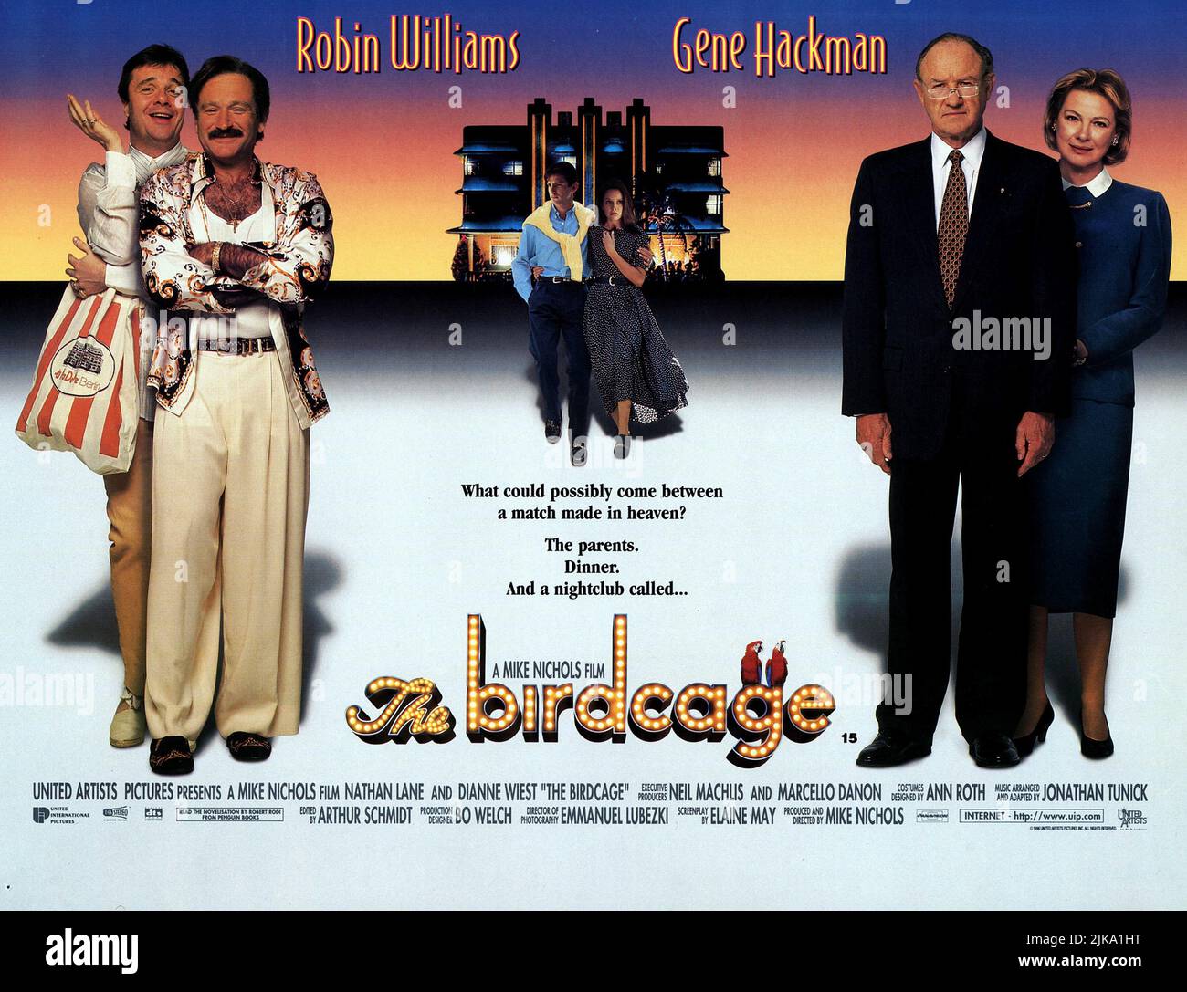 Nathan Lane, Robin Williams, Gene Hackman & Dianne Wiest Film The Birdcage (1996) Characters