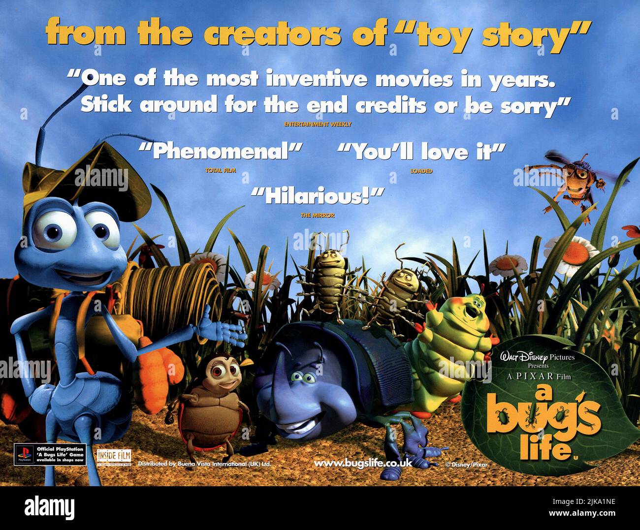 Flik, Francis, Dim, Tuck, Roll, Heimlich & Hopper Film: A Bug'S Life (USA 1998) Characters: ,Francis,Dim,Tuck,,Heimlich & Hopper  Director: John Lasseter & Andrew Stanton 14 November 1998   **WARNING** This Photograph is for editorial use only and is the copyright of DISNEYPIXAR and/or the Photographer assigned by the Film or Production Company and can only be reproduced by publications in conjunction with the promotion of the above Film. A Mandatory Credit To DISNEYPIXAR is required. The Photographer should also be credited when known. No commercial use can be granted without written author Stock Photo