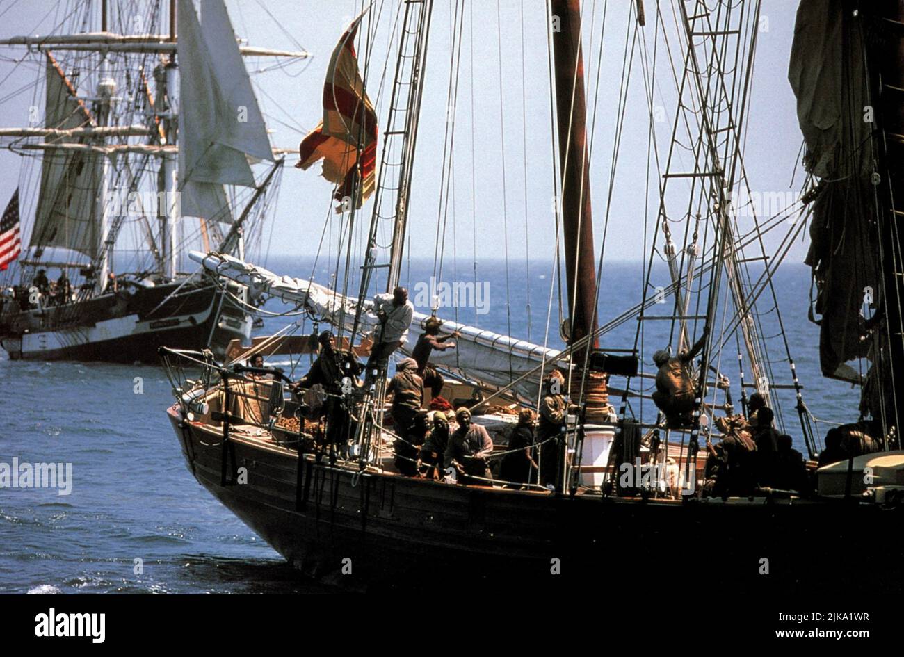 Slave Ships Film: Amistad (USA 1997)   / Titel Auch: 'Amistad – Das Sklavenschiff' Director: Steven Spielberg 04 December 1997   **WARNING** This Photograph is for editorial use only and is the copyright of DREAMWORKS and/or the Photographer assigned by the Film or Production Company and can only be reproduced by publications in conjunction with the promotion of the above Film. A Mandatory Credit To DREAMWORKS is required. The Photographer should also be credited when known. No commercial use can be granted without written authority from the Film Company. Stock Photo