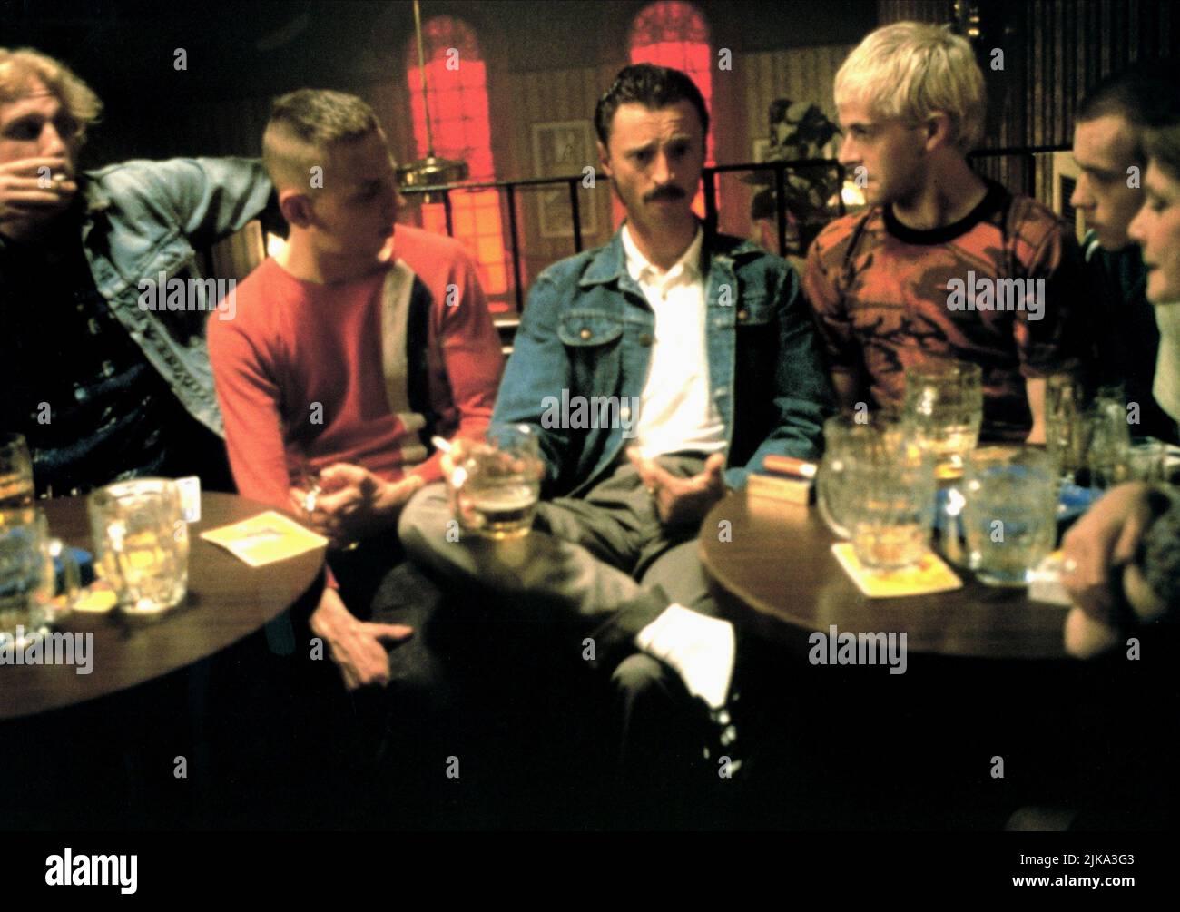 Ewen Bremner, Robert Carlyle, Jonny Lee Miller & Ewan Mcgregor Film: Trainspotting (UK 1996) Characters: Spud,Begbie,Sick Boy & Renton  Director: Danny Boyle 23 February 1996   **WARNING** This Photograph is for editorial use only and is the copyright of CHANNEL FOUR FILMS and/or the Photographer assigned by the Film or Production Company and can only be reproduced by publications in conjunction with the promotion of the above Film. A Mandatory Credit To CHANNEL FOUR FILMS is required. The Photographer should also be credited when known. No commercial use can be granted without written authori Stock Photo
