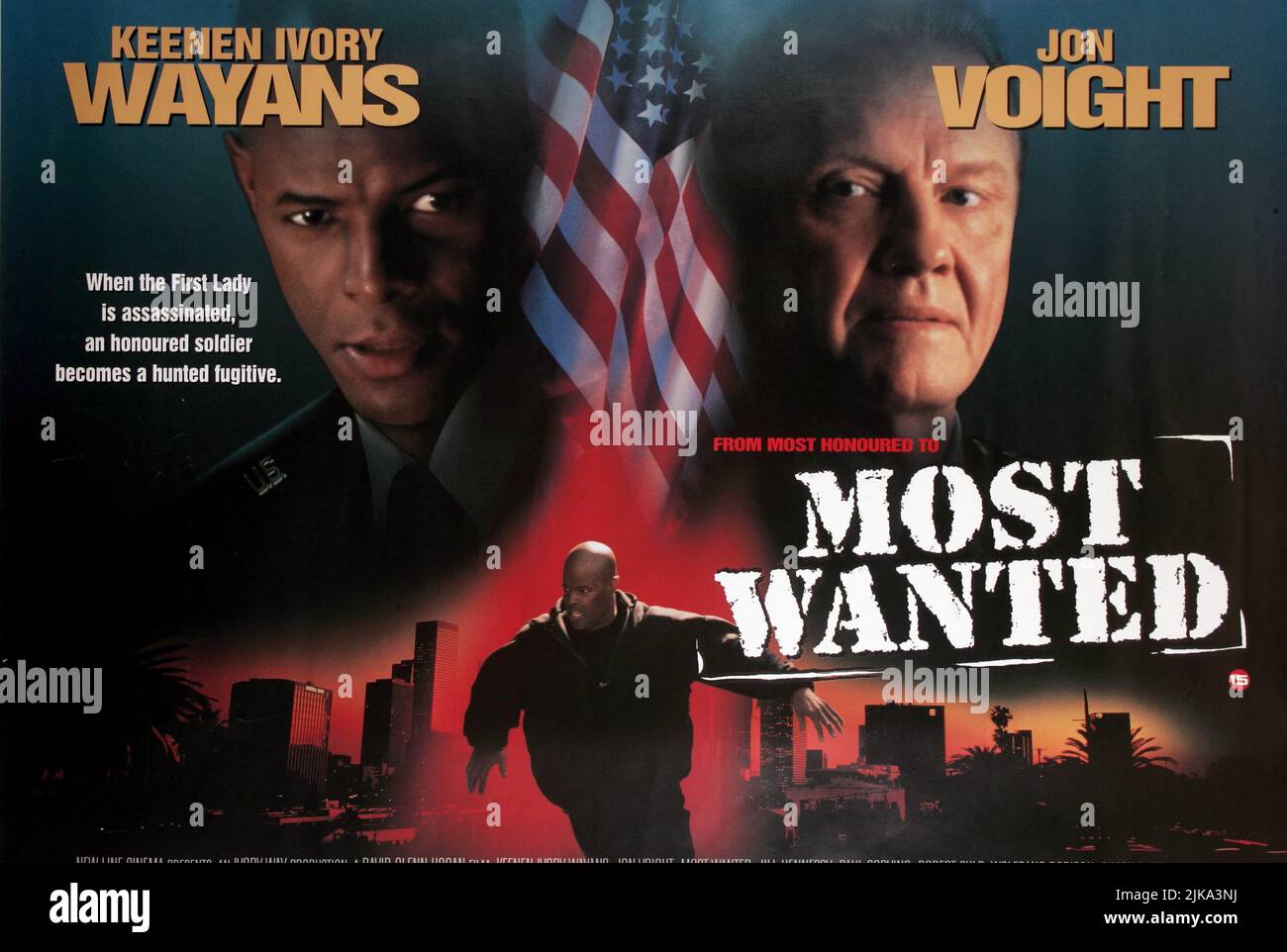 Keenen Ivory Wayans & Jon Voight Poster Film: Most Wanted (1998) Characters: Gunnery Sergeant James Dunn &  Director: David Hogan 10 October 1997   **WARNING** This Photograph is for editorial use only and is the copyright of NEW LINE and/or the Photographer assigned by the Film or Production Company and can only be reproduced by publications in conjunction with the promotion of the above Film. A Mandatory Credit To NEW LINE is required. The Photographer should also be credited when known. No commercial use can be granted without written authority from the Film Company. Stock Photo