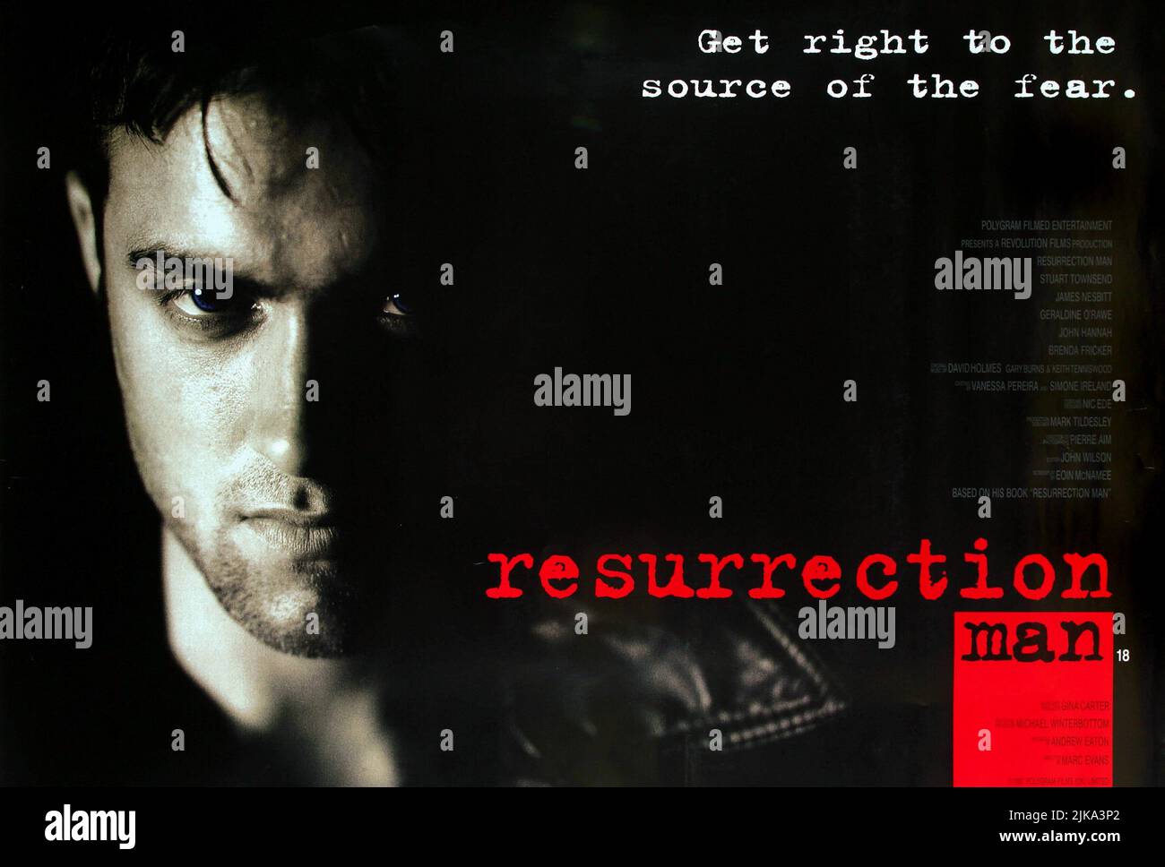 Stuart Townsend Poster Film: Resurrection Man (1998)   Director: Marc Evans 13 February 1998   **WARNING** This Photograph is for editorial use only and is the copyright of REVOLUTION and/or the Photographer assigned by the Film or Production Company and can only be reproduced by publications in conjunction with the promotion of the above Film. A Mandatory Credit To REVOLUTION is required. The Photographer should also be credited when known. No commercial use can be granted without written authority from the Film Company. Stock Photo