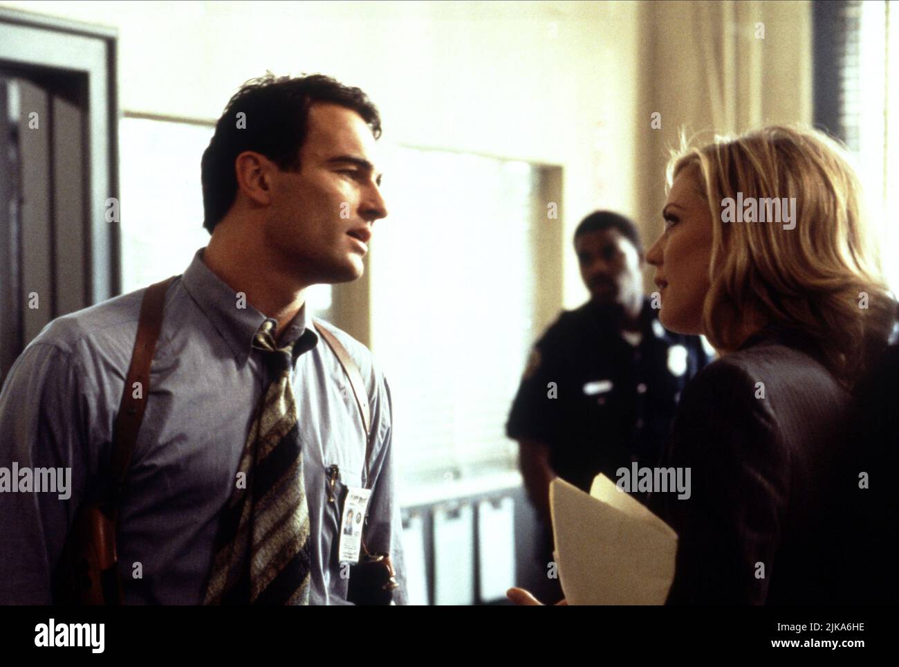 Julian Mcmahon & Ally Walker Film: Profiler (1996) Characters: Det. John Grant, Dr. Samantha ''Sam'' Waters  Director: Cynthia Saunders 21 September 1996   **WARNING** This Photograph is for editorial use only and is the copyright of NBC and/or the Photographer assigned by the Film or Production Company and can only be reproduced by publications in conjunction with the promotion of the above Film. A Mandatory Credit To NBC is required. The Photographer should also be credited when known. No commercial use can be granted without written authority from the Film Company. Stock Photo
