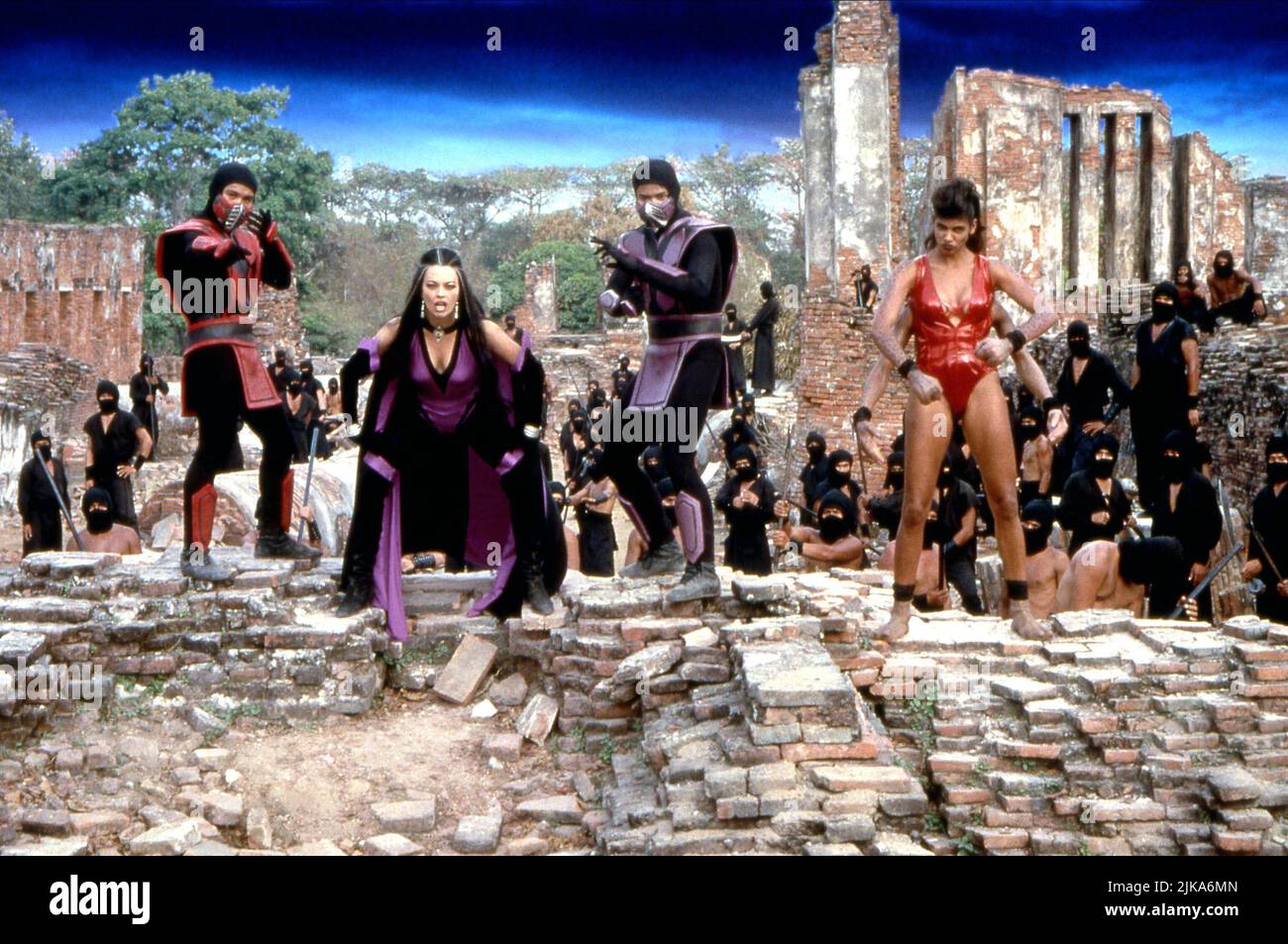 John Medlen, Musetta Vander, Tyrone C. Wiggins & Marjean Holden Film: Mortal Kombat 2: Annihilation (1997) Characters: Ermac, Queen Sindel, Rain, Sheeva  Director: John R. Leonetti 21 November 1997   **WARNING** This Photograph is for editorial use only and is the copyright of NEW LINE and/or the Photographer assigned by the Film or Production Company and can only be reproduced by publications in conjunction with the promotion of the above Film. A Mandatory Credit To NEW LINE is required. The Photographer should also be credited when known. No commercial use can be granted without written auth Stock Photo