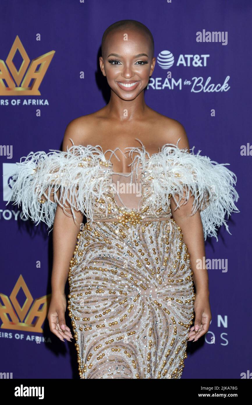 LOS ANGELES - JUL 31:  Nandi Madida at the Heirs of Afrika 5th Annual International Women of Power Awards at the Sheraton Grand Hotel on July 31, 2022 in Los Angeles, CA Stock Photo
