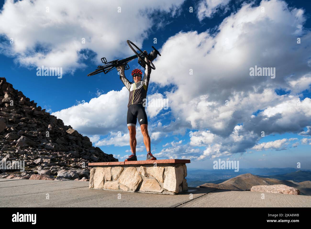 At the summit of Mount Evans, Rocky Mountains, Colorado, USA Stock Photo