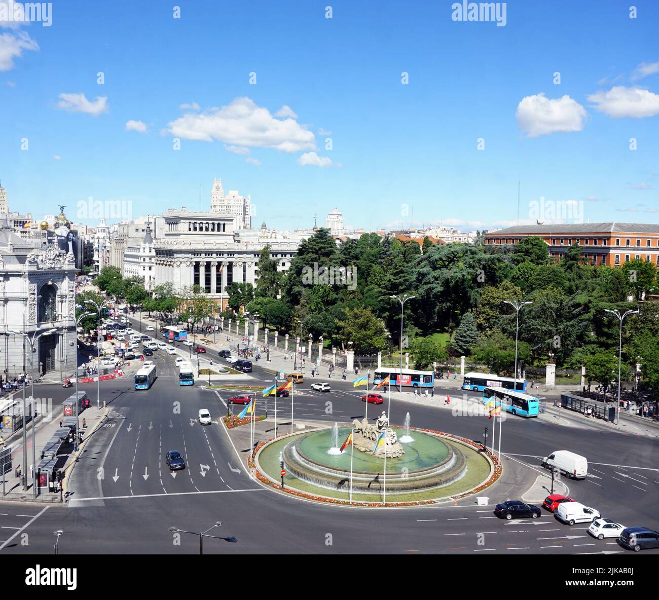 The Plaza de Cibeles in Madrid Spain. Stock Photo