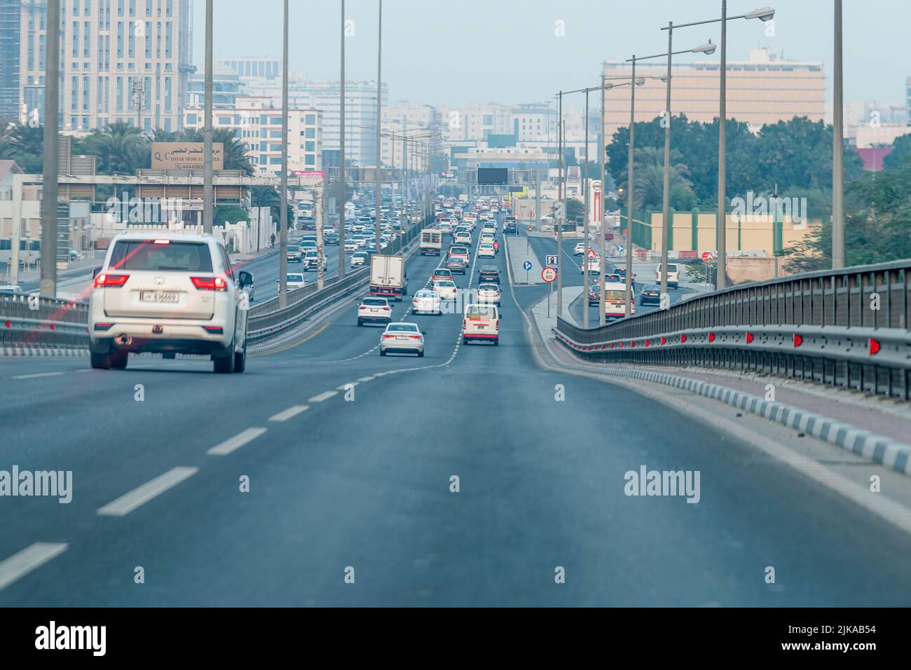Doha Road and Tarffic Salwa road Qatar Stock Photo Alamy